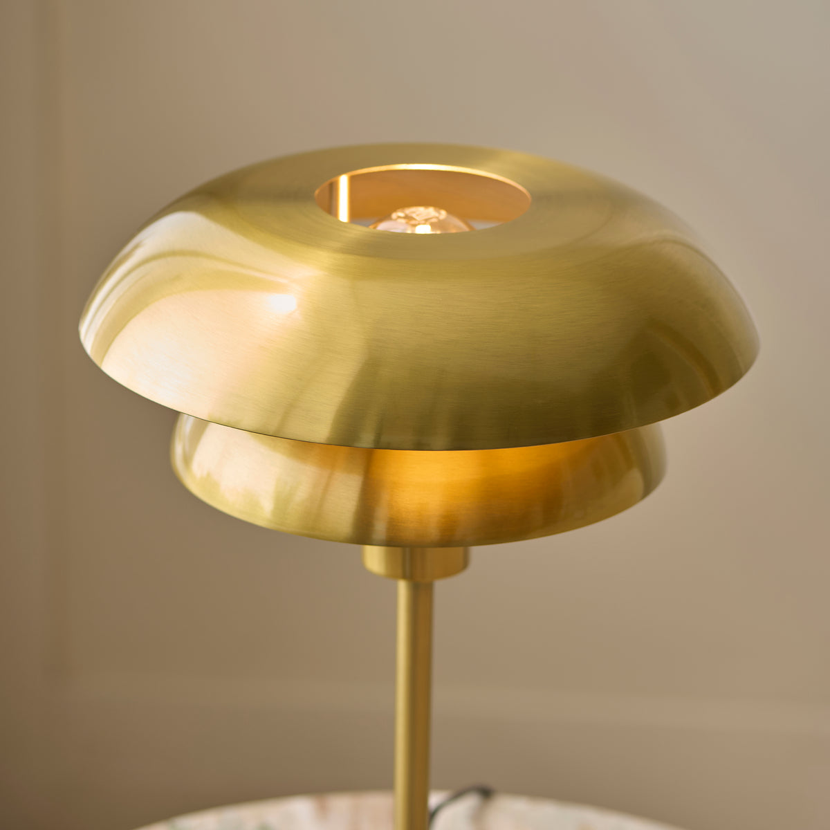 Endon Lyon Table Light - Satin Brass Plate