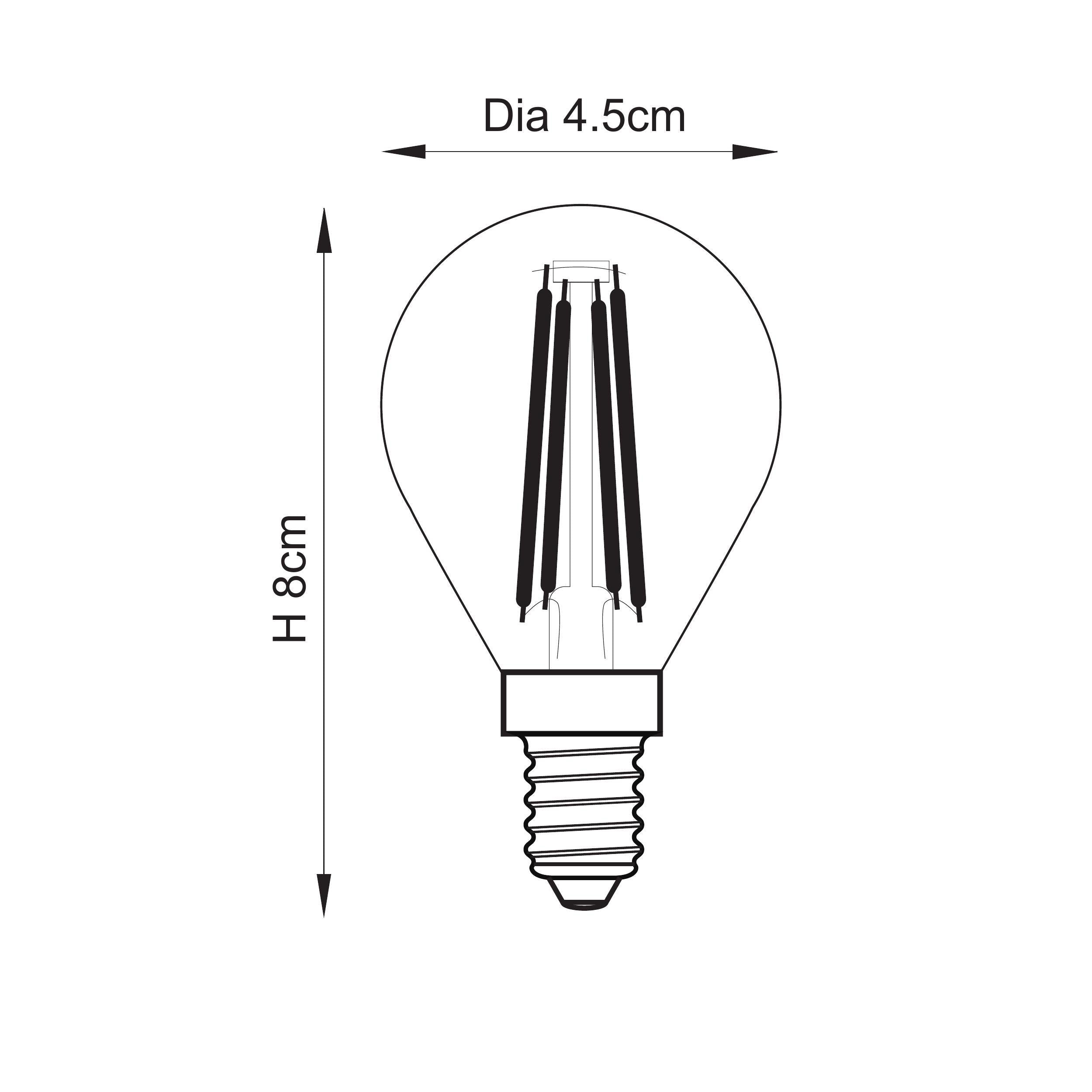 Endon White Filament E14 LED Golf - Non Dimmable Bulb - 2700k