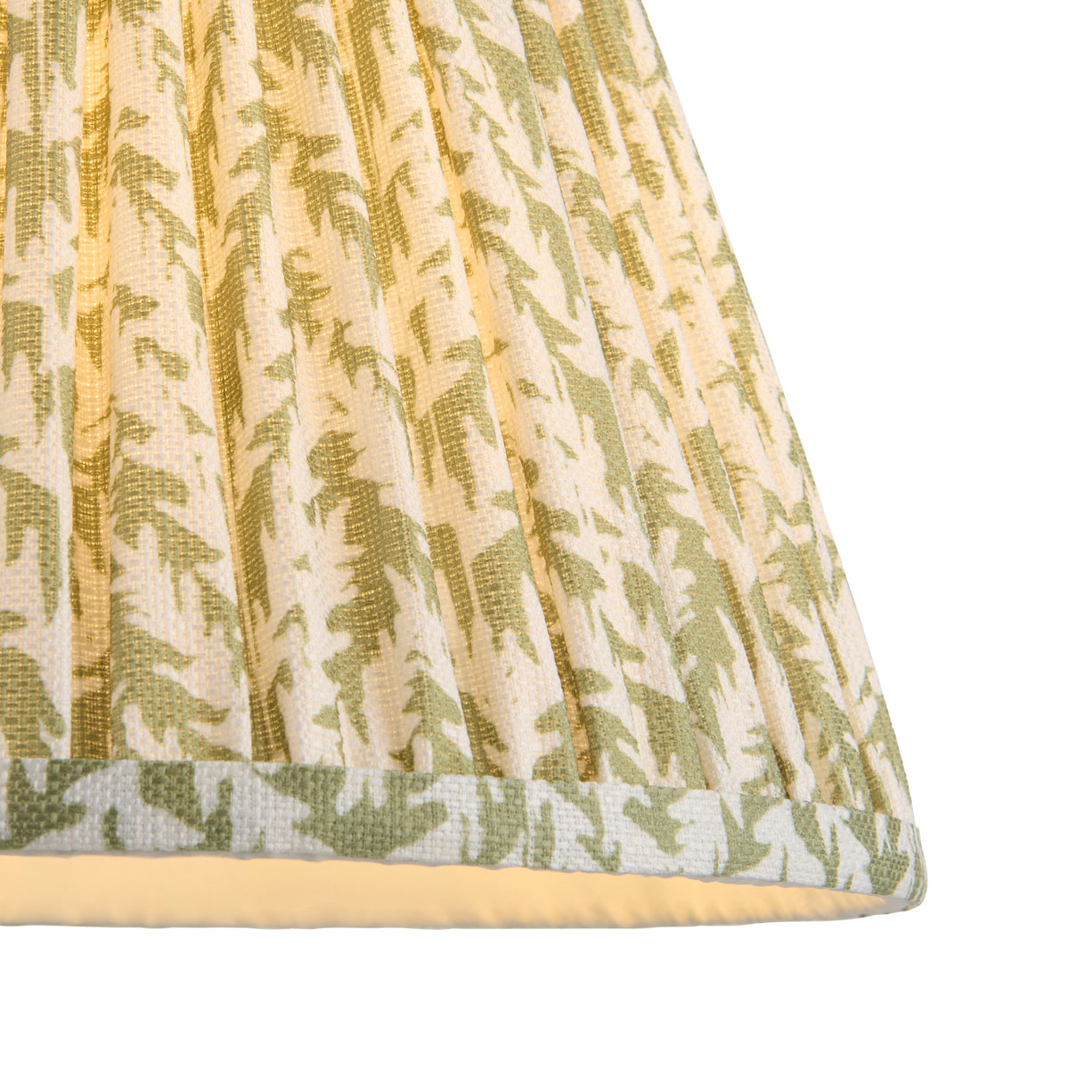 Endon Leaf 25cm Tapered Shade - Herb Garden Green Fabric