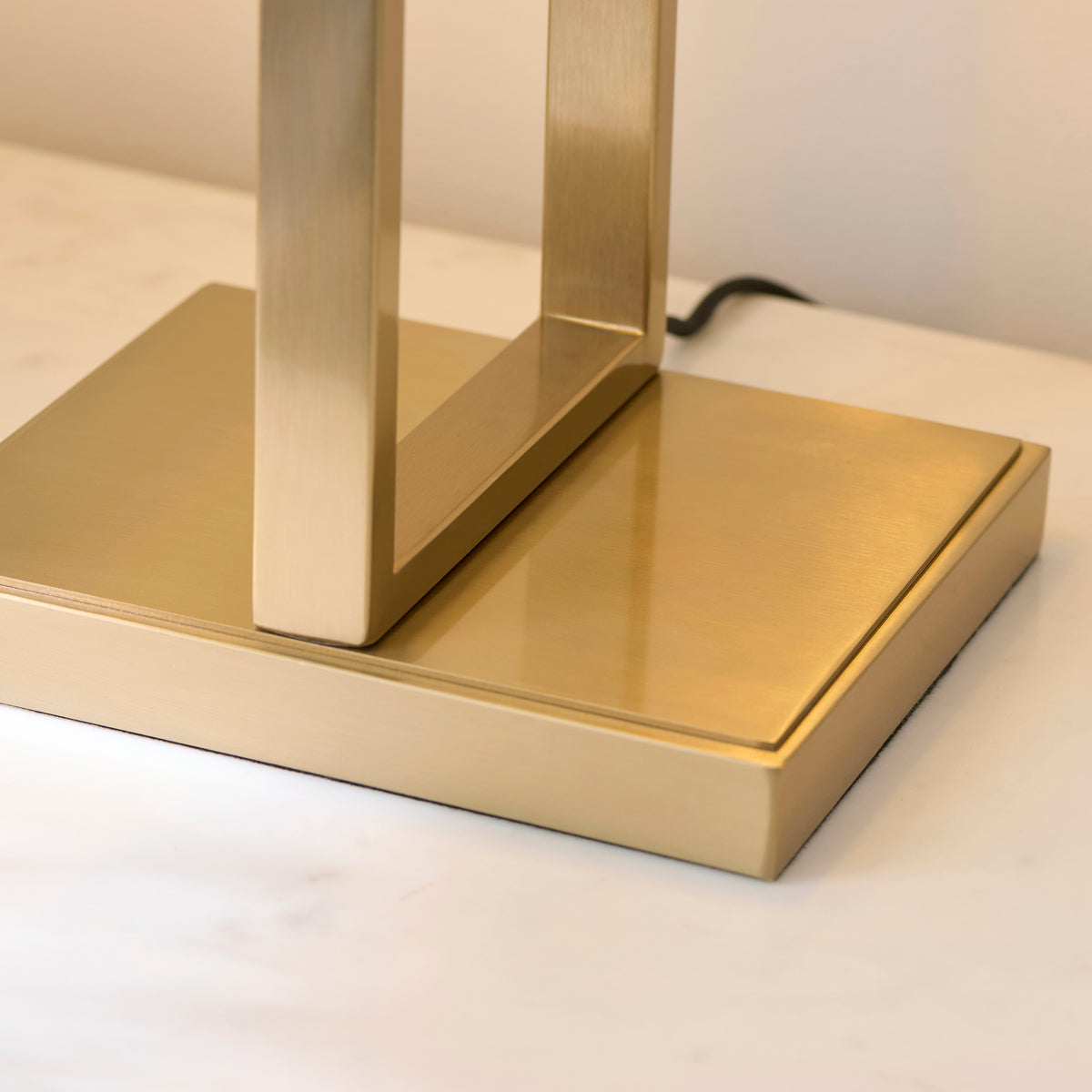 Endon Seattle Table Light - Brushed Aged Brass Plate & Ivory Cotton Mix