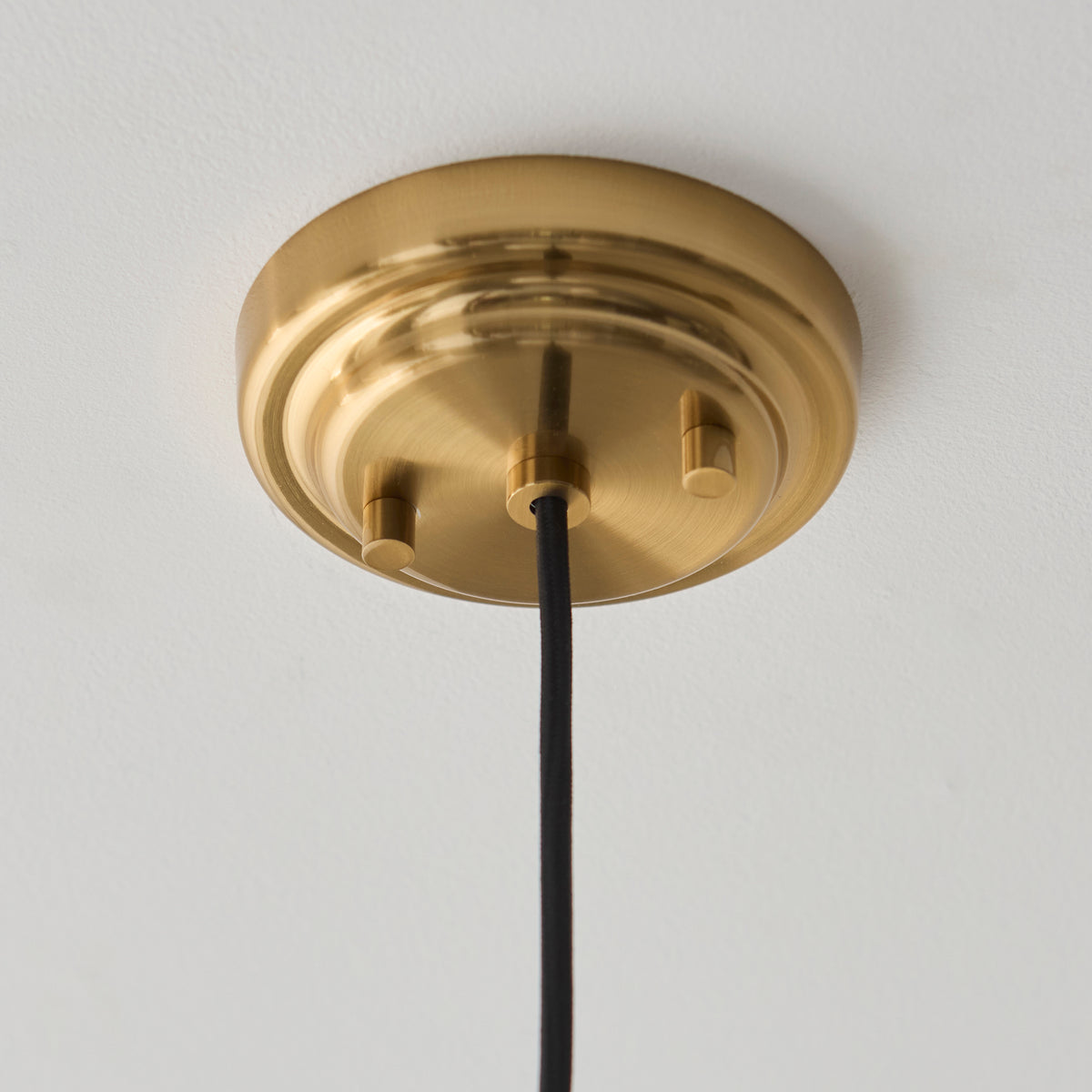 Endon Evora 34cm Pendant - Brushed Aged Brass Plate & Opal Ribbed Glass
