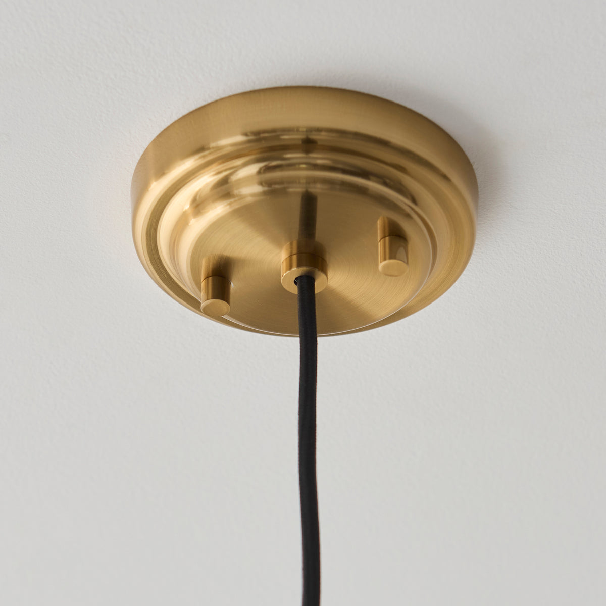 Endon Evora 22cm Pendant - Brushed Aged Brass Plate & Opal Ribbed Glass
