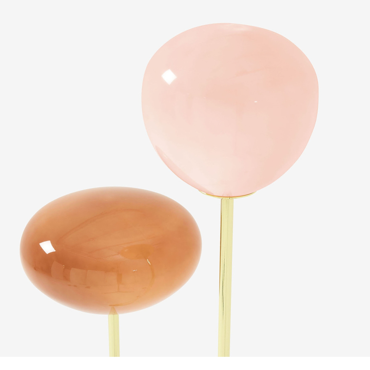 MADE.COM Adrianne Floor Lamp in Polished Brass with Pink Tinted Glass Shades
