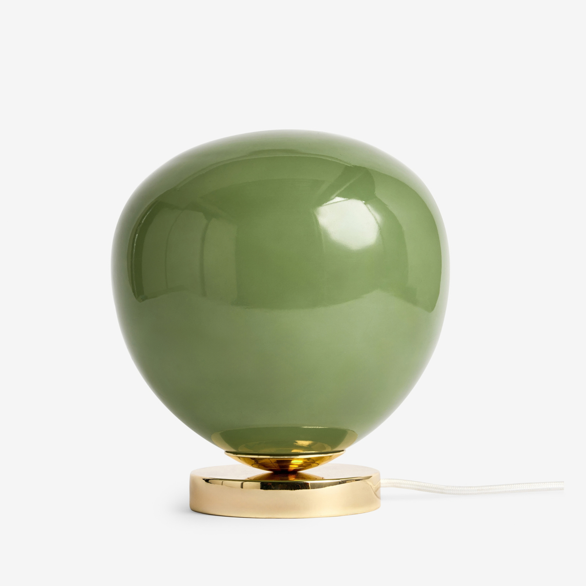 MADE.COM Adrianne Table Lamp in Polished Brass with Green Glass Shade