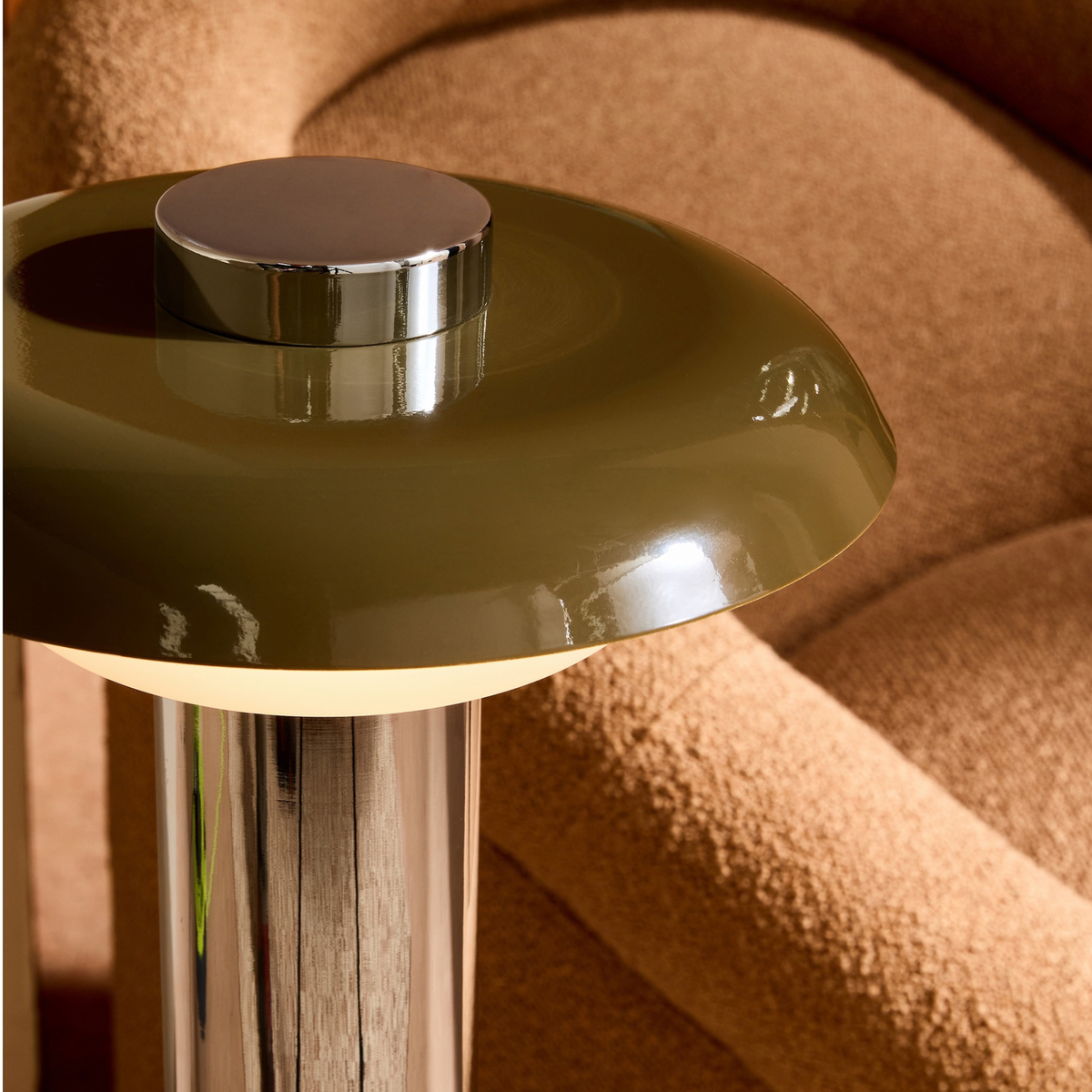 MADE.COM Eero Table Lamp in Chrome with Opal Glass Shades