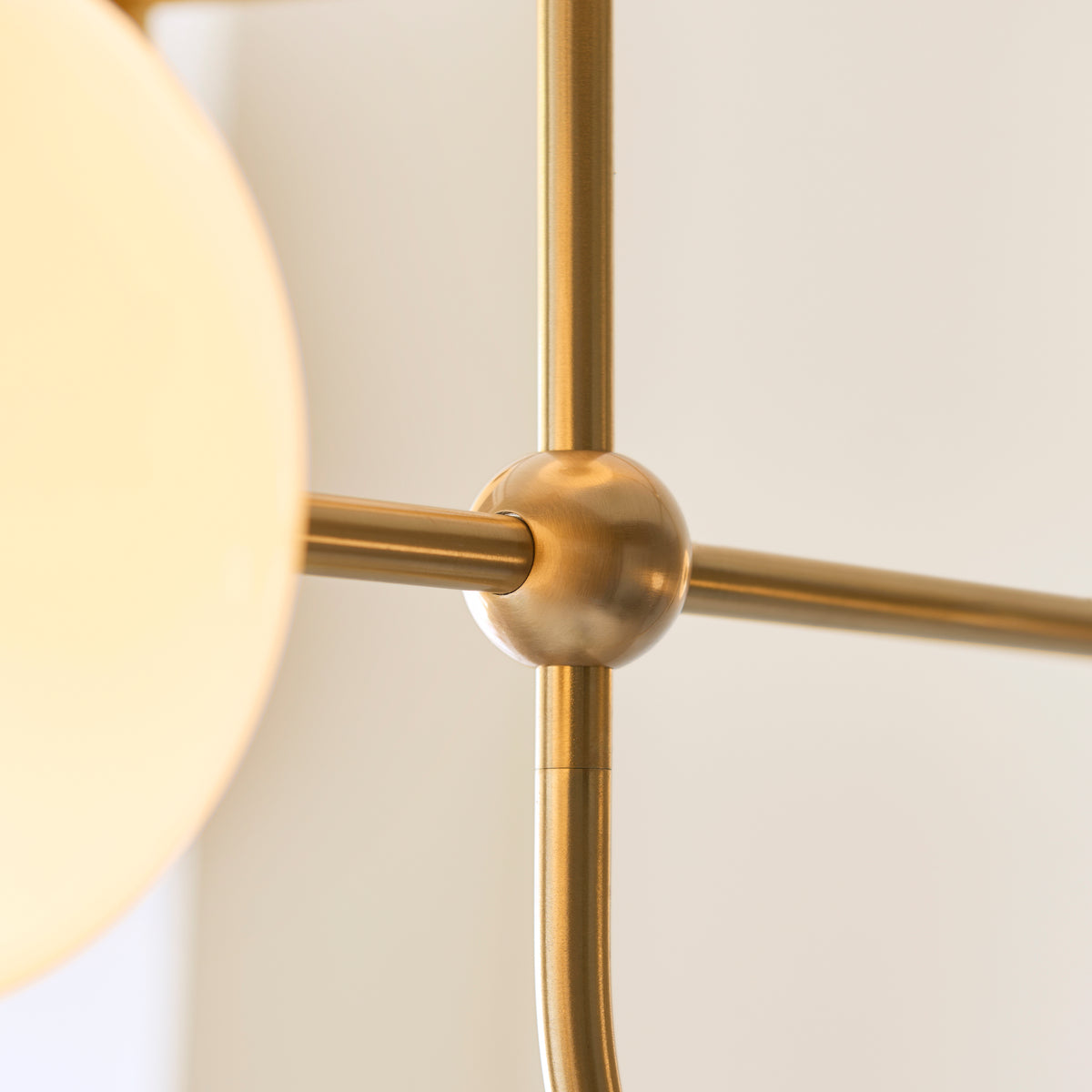 Endon Ottowa 5 Light Pendant - Brushed Aged Brass Plate & Opal Glass
