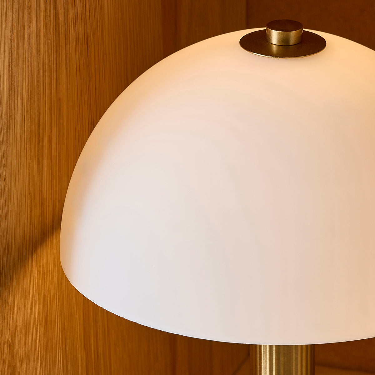 Endon Bridport Rechargeable Table Light - Warm Brass Plate & Matt Opal Glass