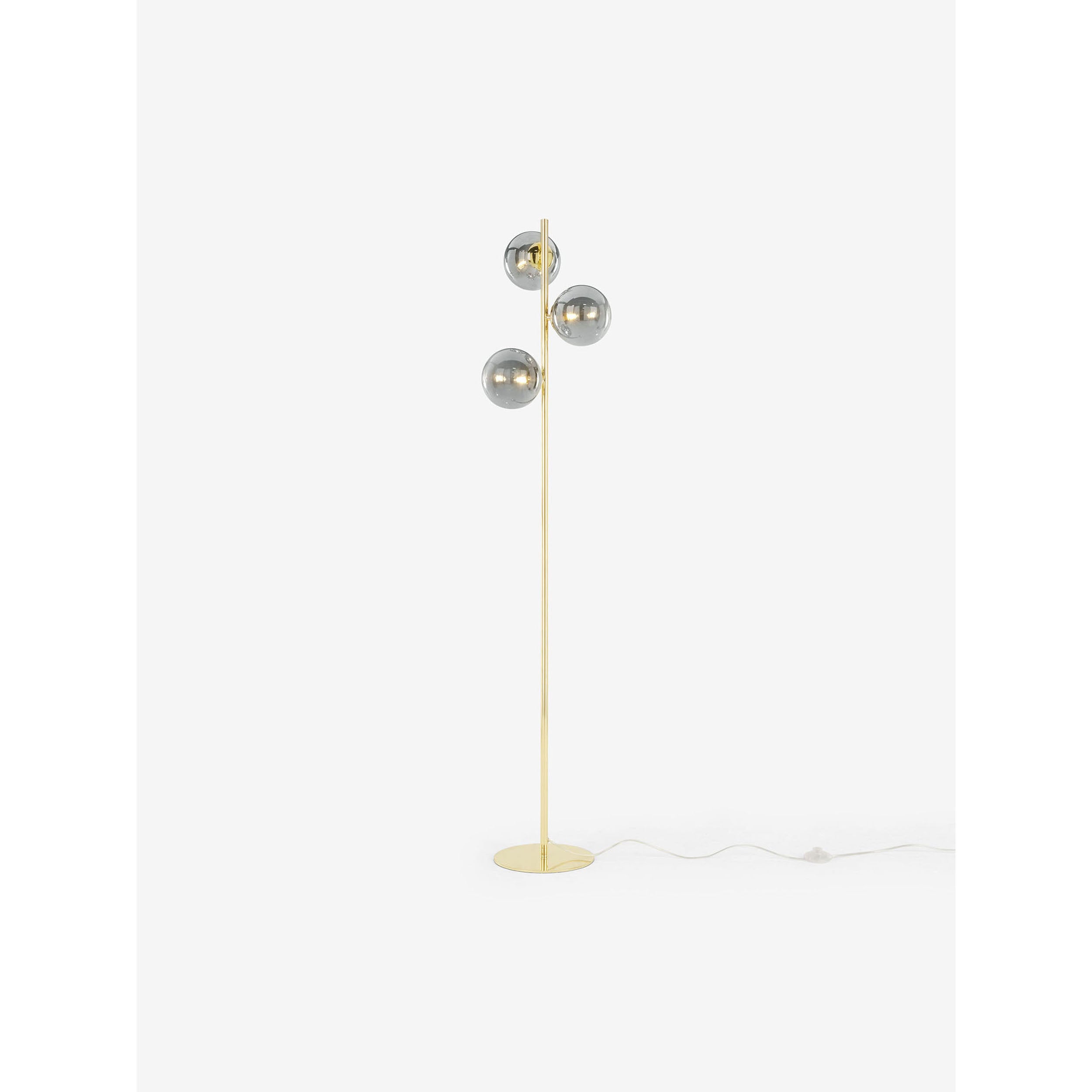 MADE.COM Globe Floor Lamp - Grey & Brass