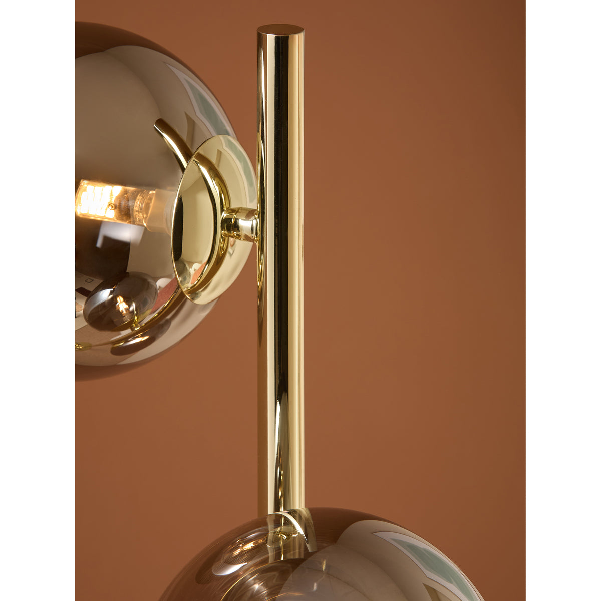 MADE.COM Globe Floor Lamp - Grey & Brass
