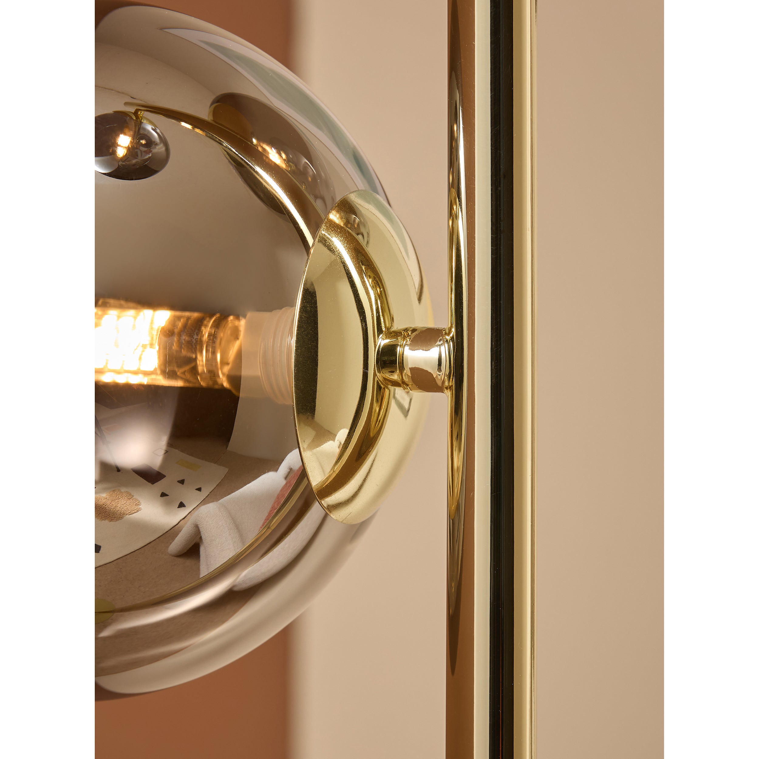 MADE.COM Globe Floor Lamp - Grey & Brass
