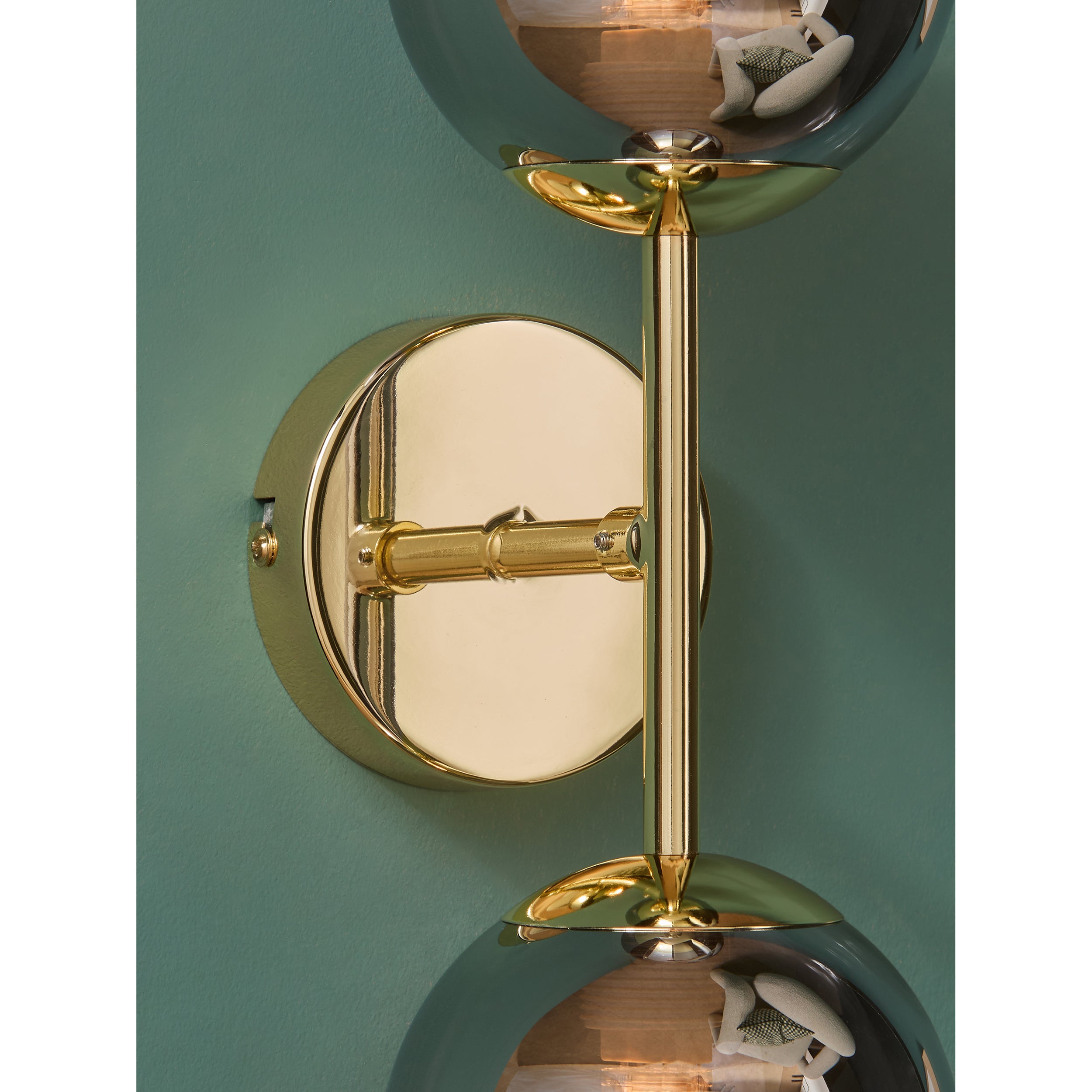 MADE.COM Globe Wall Light - Gold & Smoke Grey