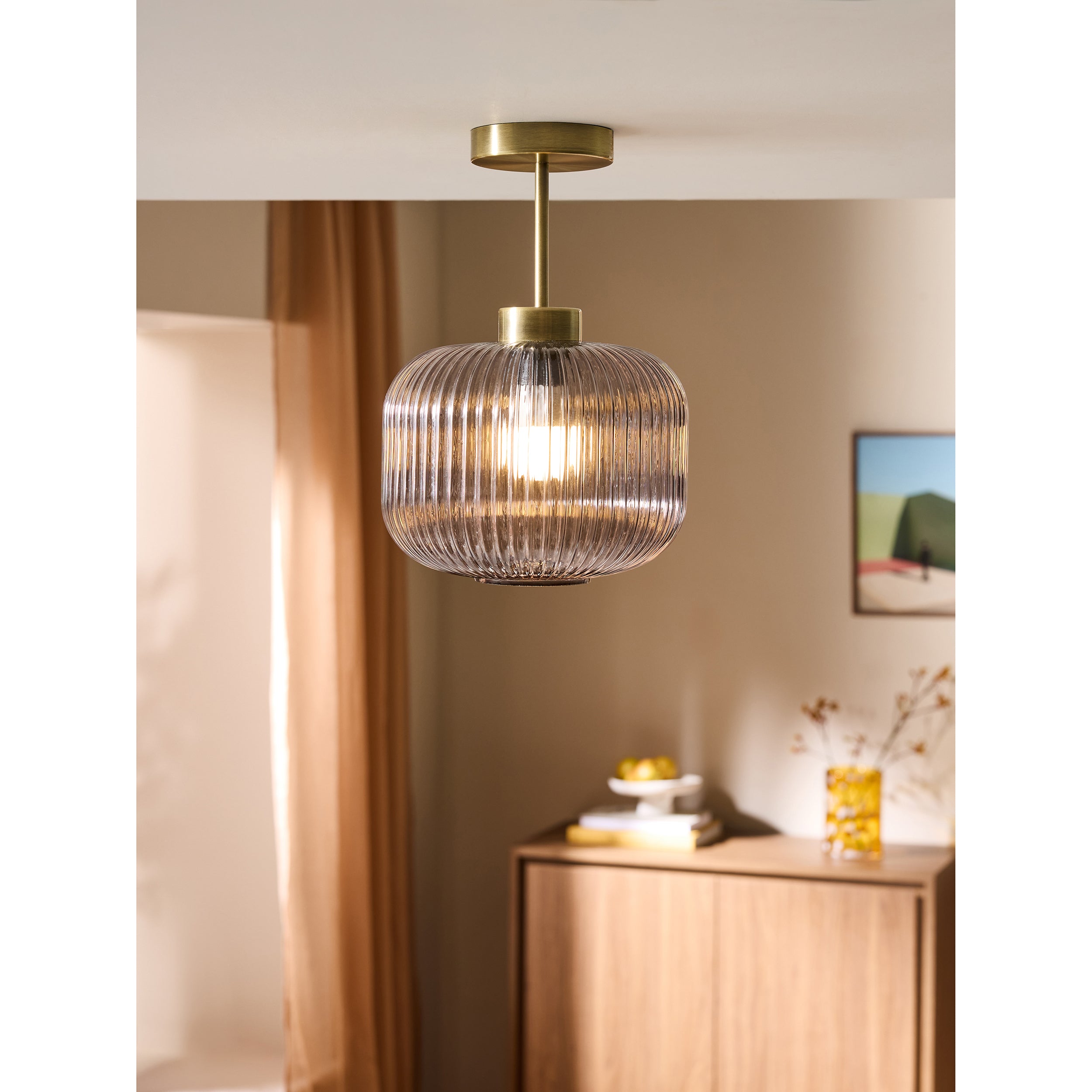 MADE.COM Briz Flush Ceiling Light - Grey
