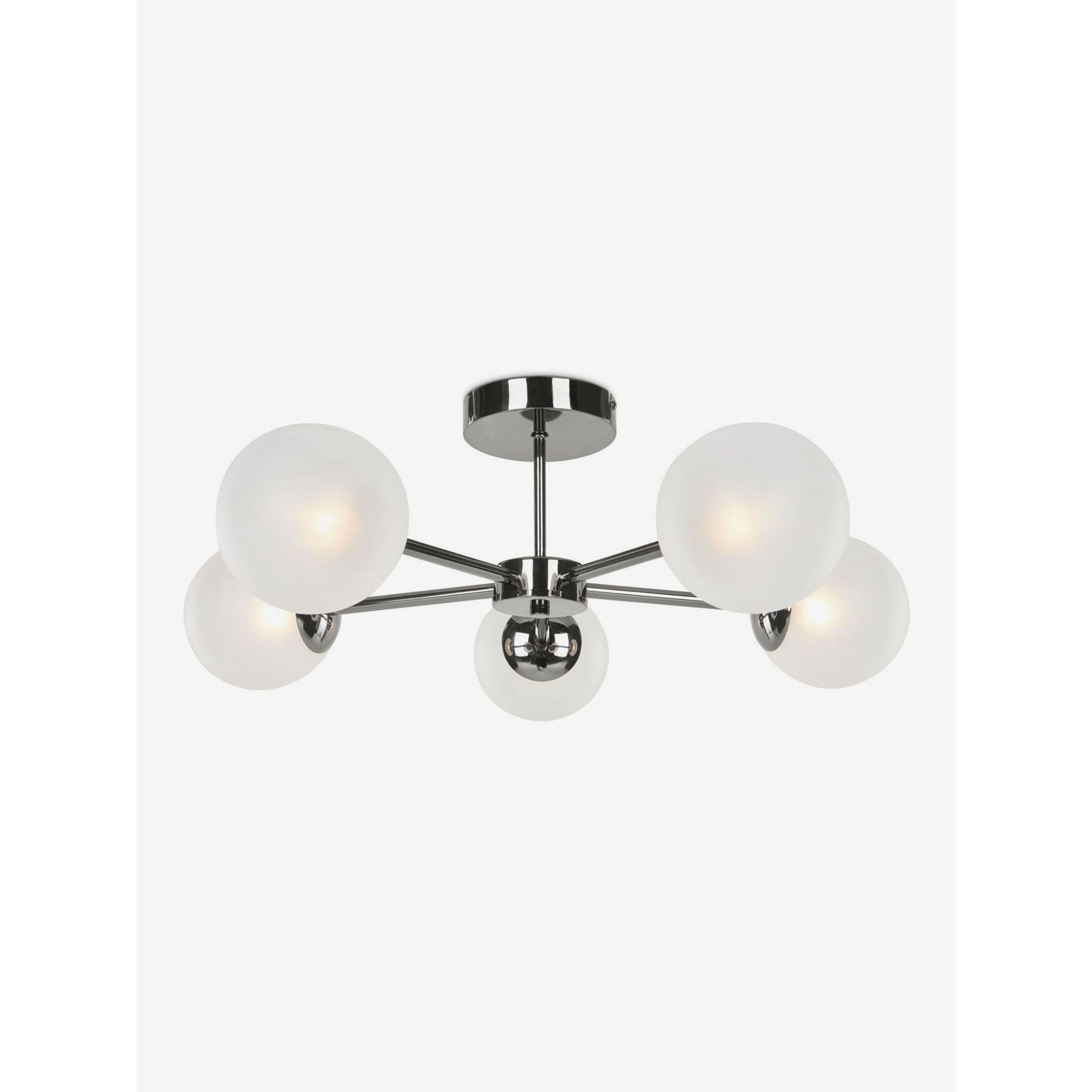 MADE.COM Globe 5 Light Flush Ceiling Light - Chrome