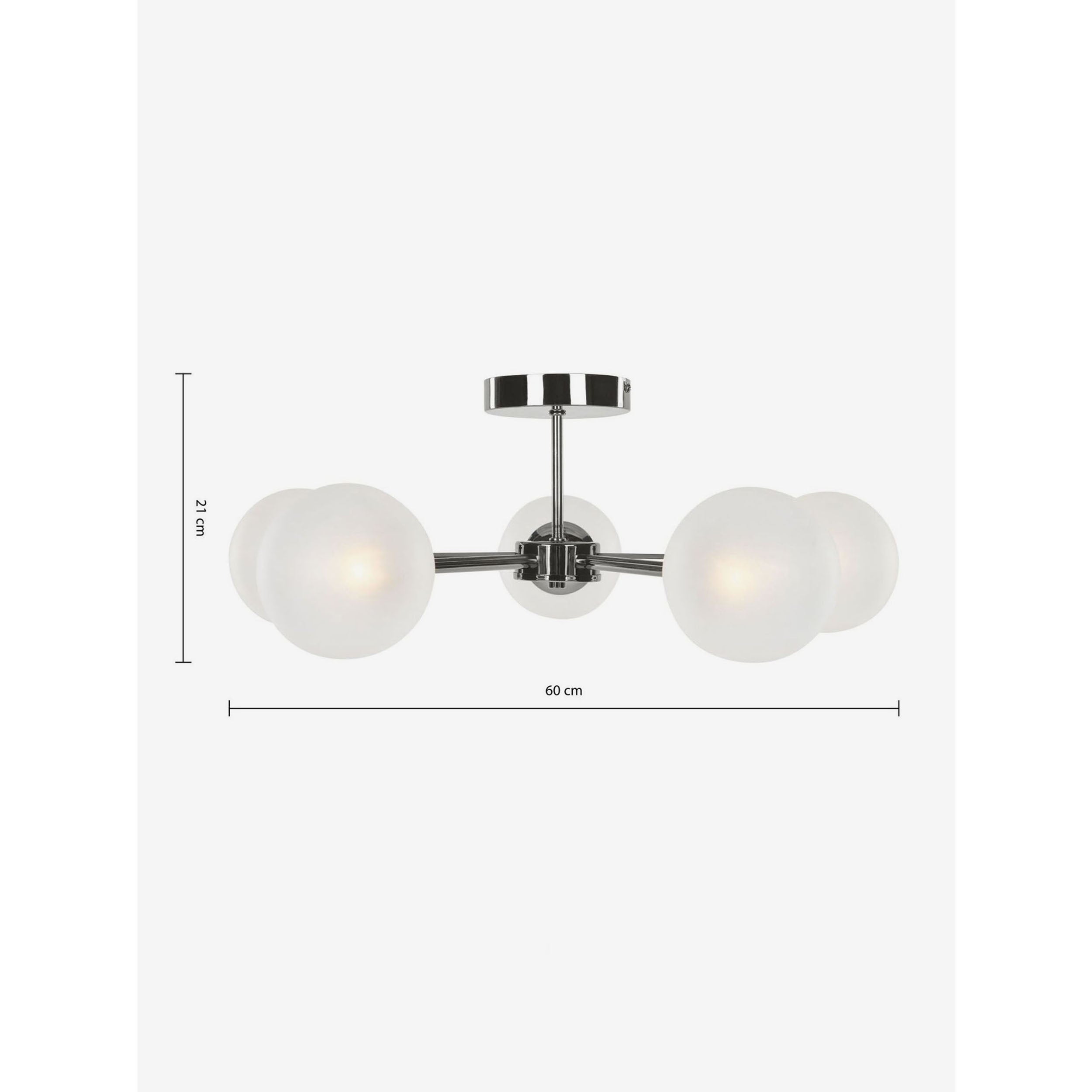 MADE.COM Globe 5 Light Flush Ceiling Light - Chrome