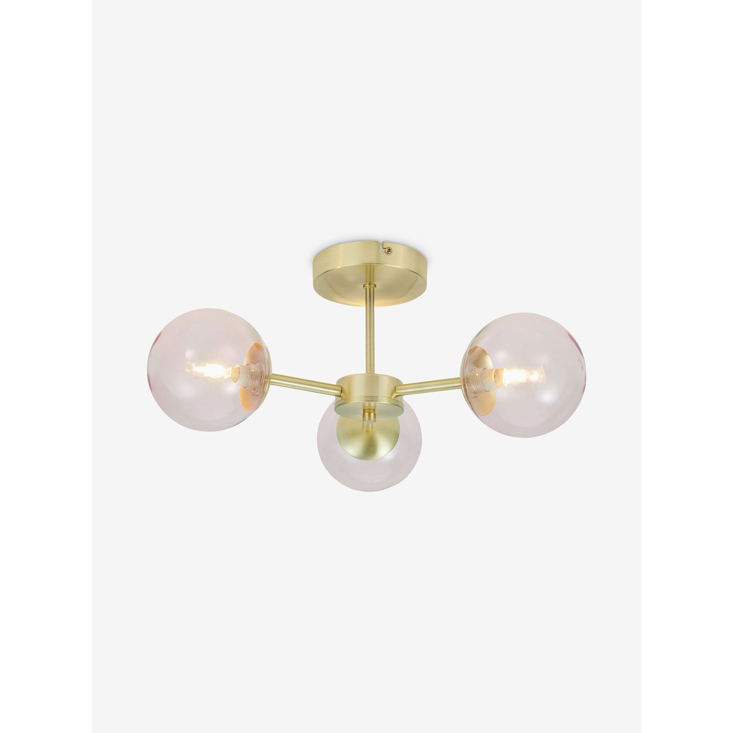 MADE.COM Globe 3 Light Flush Ceiling Light - Pink