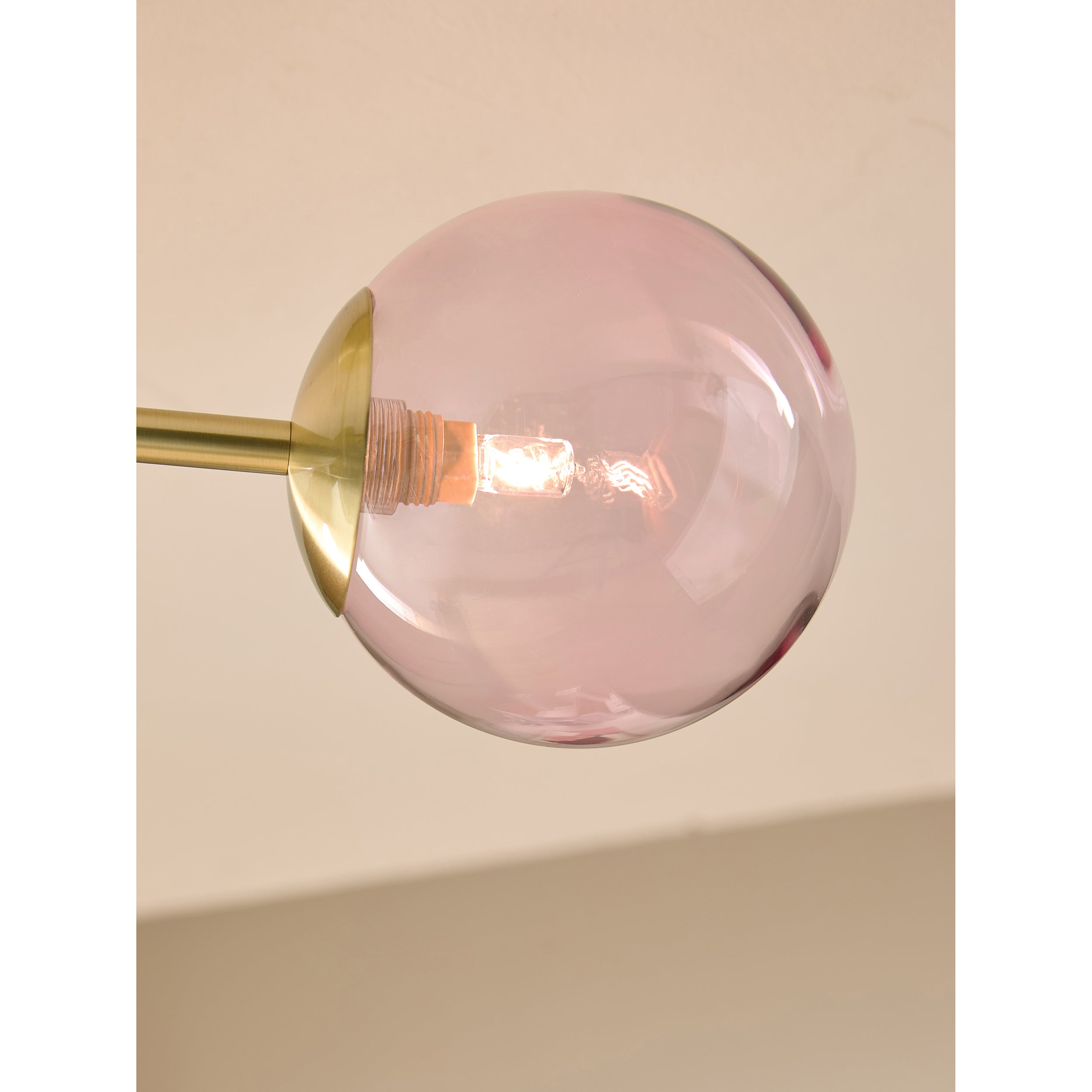 MADE.COM Globe 3 Light Flush Ceiling Light - Pink