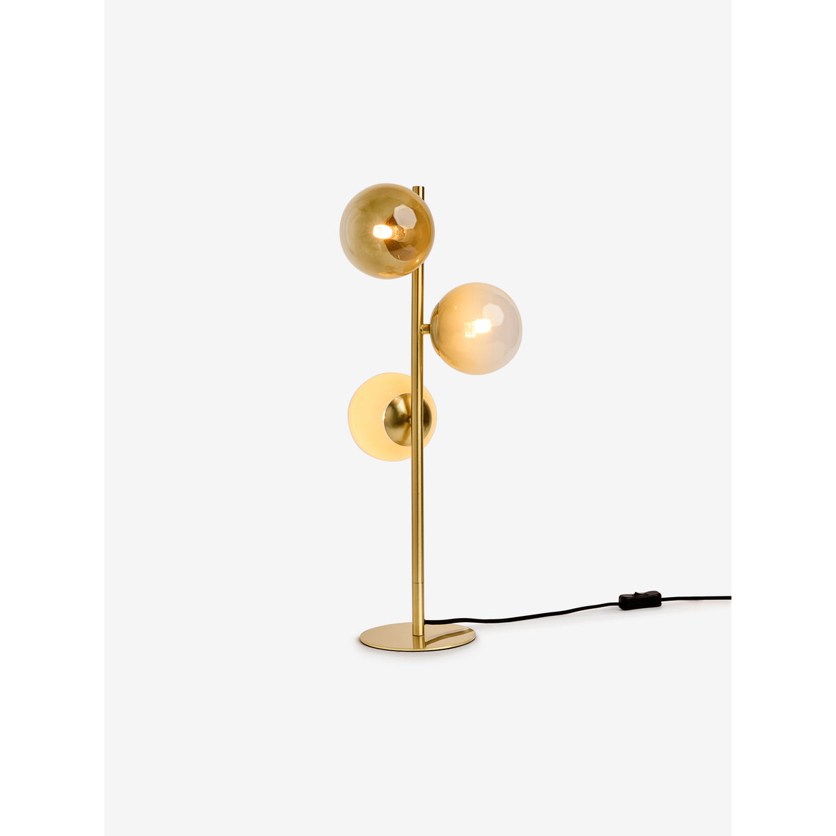 MADE.COM Globe Table Lamp - Brass & Green Ombre