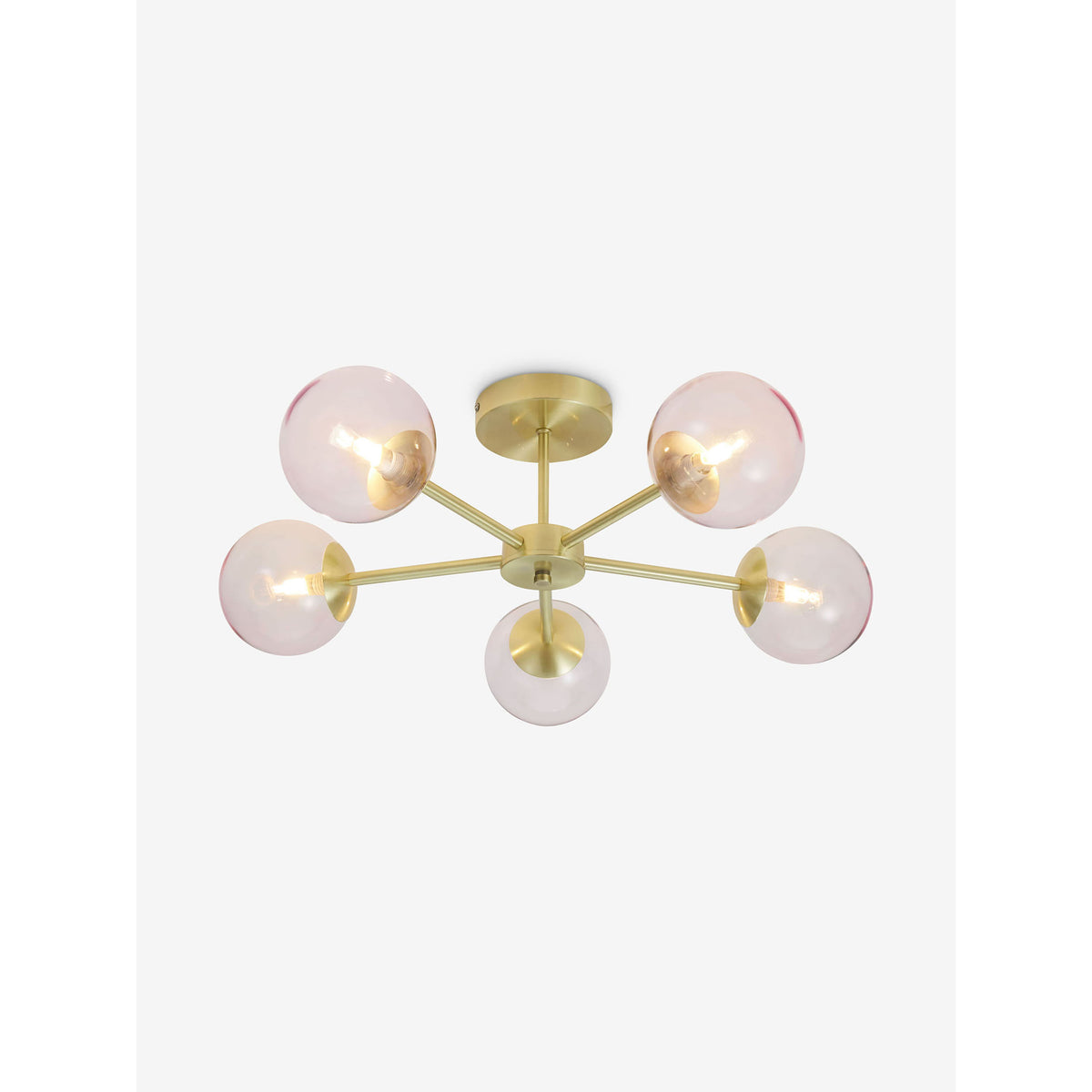 MADE.COM Globe 5 Light Flush Ceiling Light - Pink