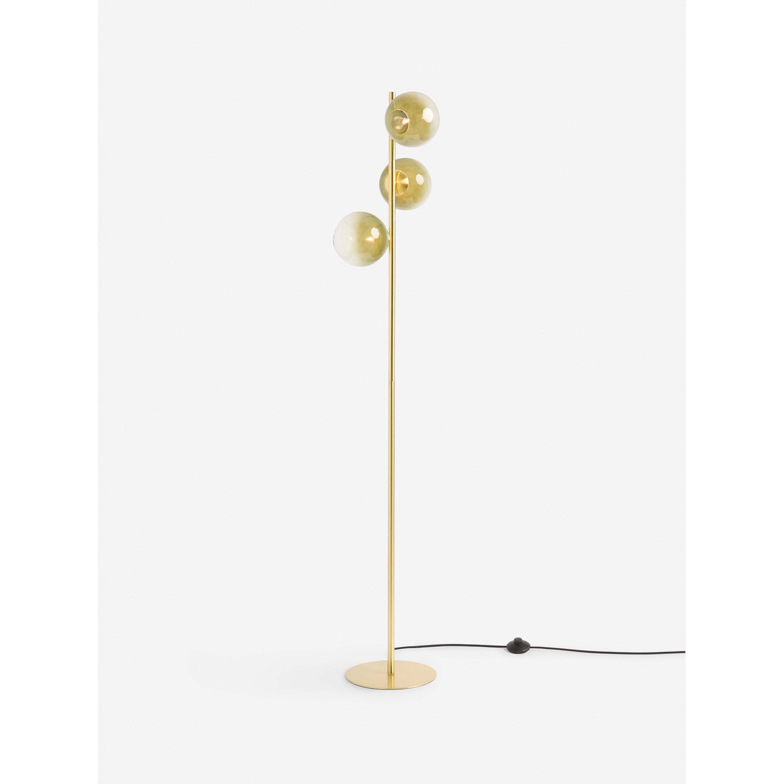 MADE.COM Globe Floor Lamp - Brass & Green Ombre