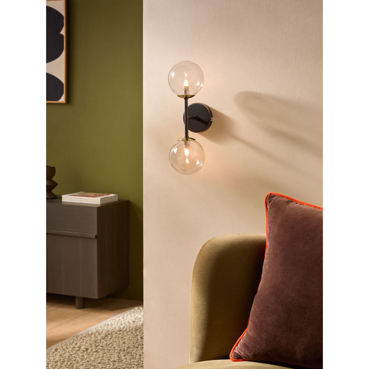 MADE.COM Globe Wall Light - Black & Antique Brass