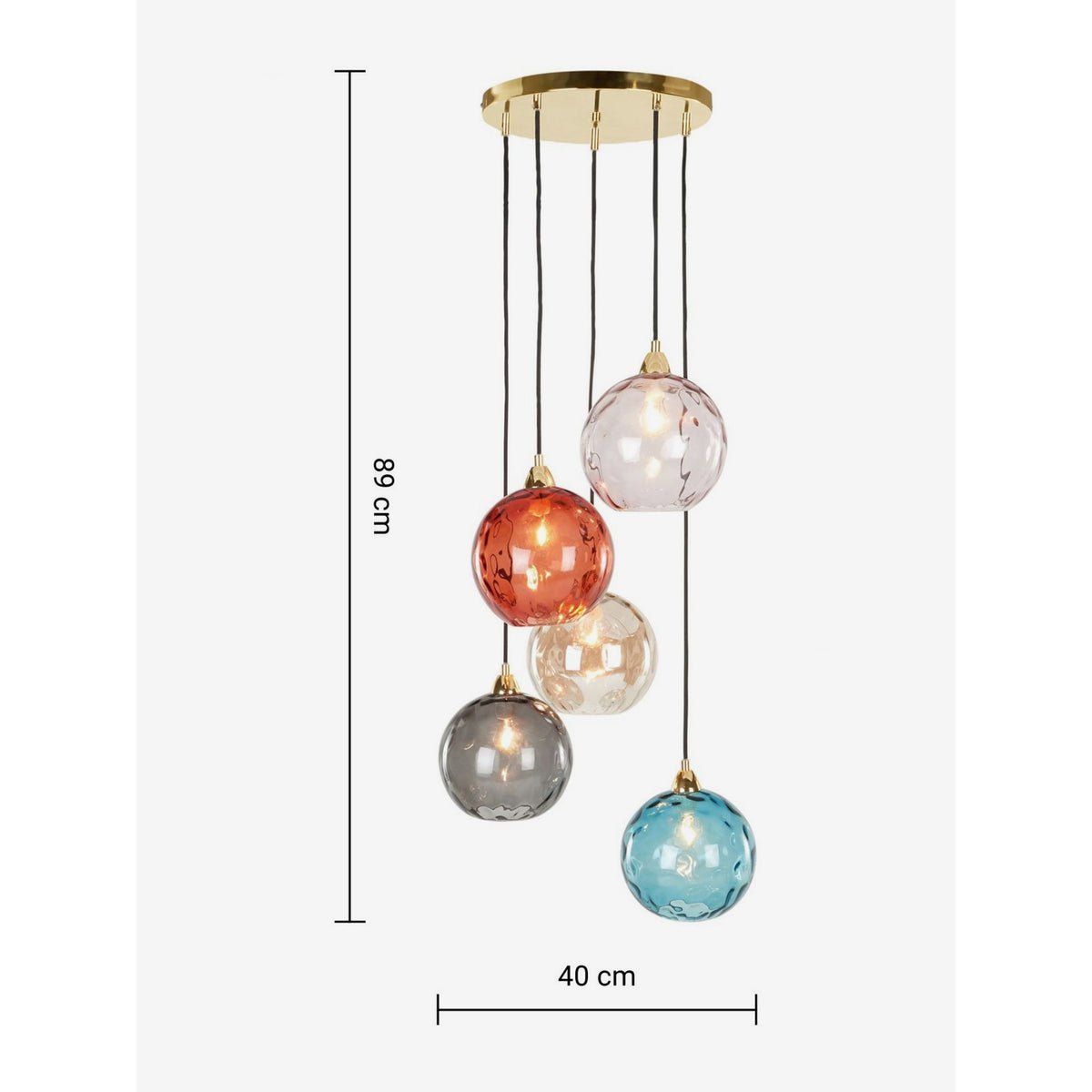 MADE.COM Ilaria 5 Light Cluster Pendant - Red Multi