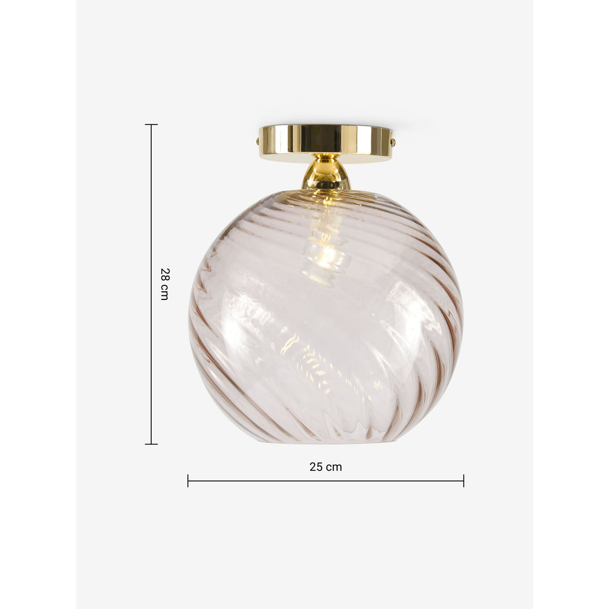 MADE.COM Ilaria Flush Ceiling Light - Pink