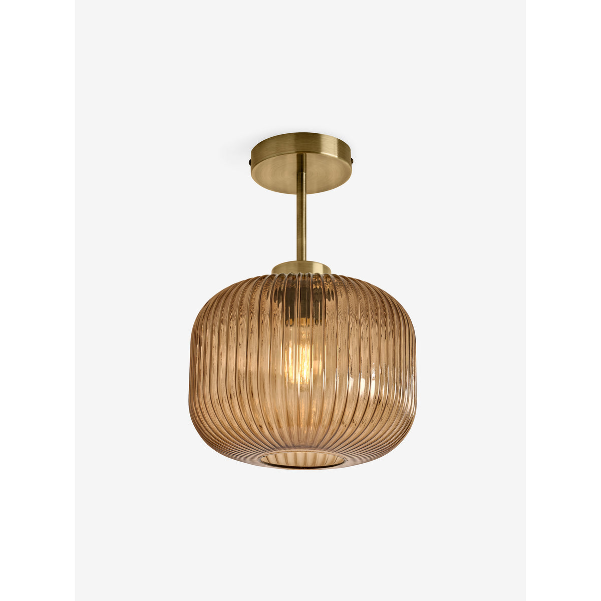 MADE.COM Briz Flush Ceiling Light - Amber Brown