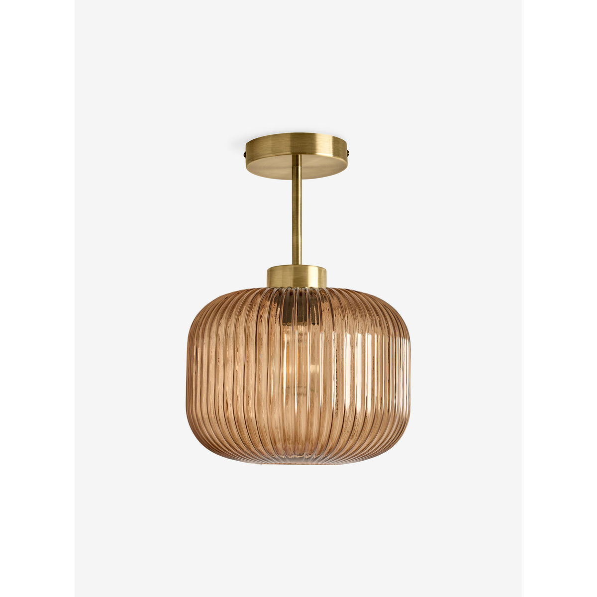 MADE.COM Briz Flush Ceiling Light - Amber Brown
