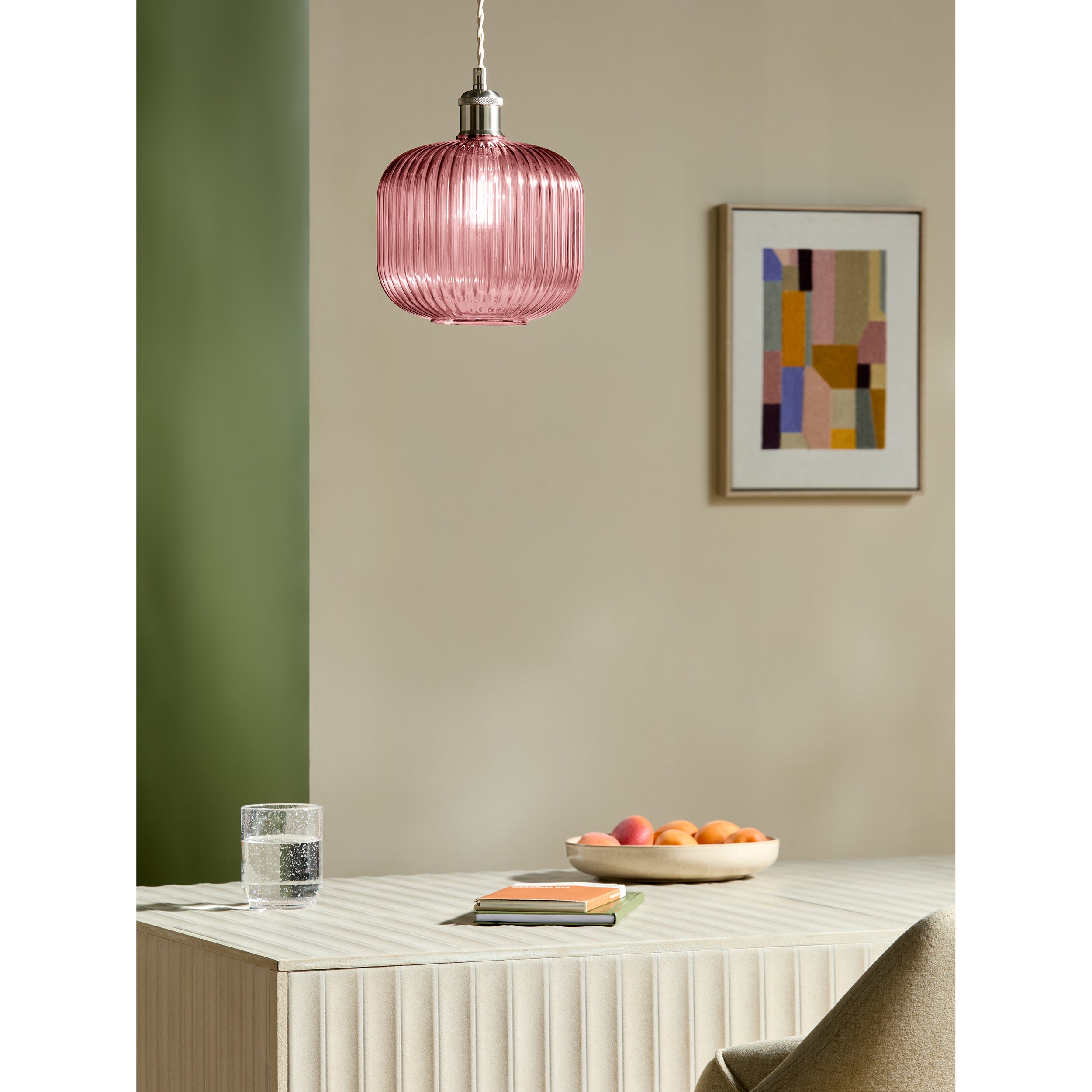 MADE.COM Briz Glass Easy Fit Shade - Pink