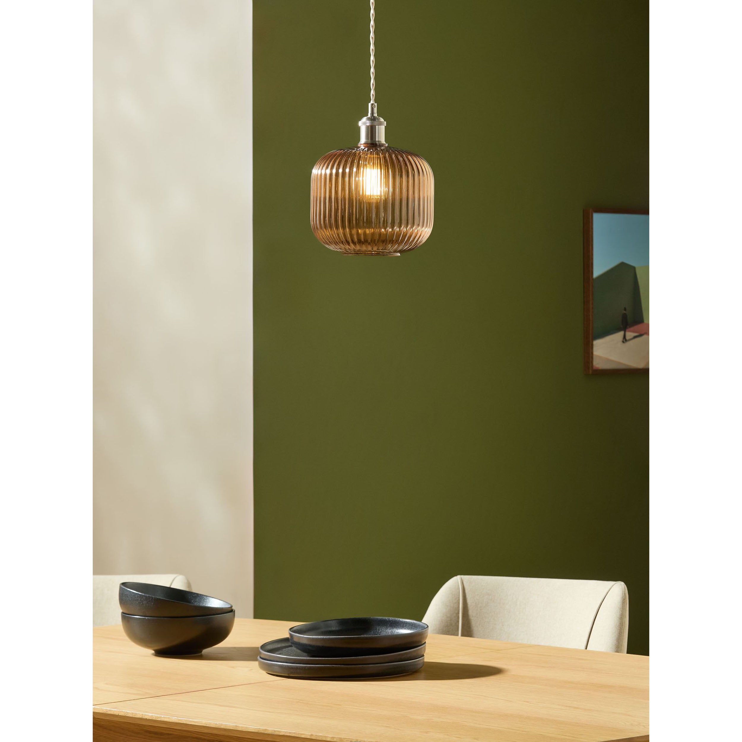 MADE.COM Briz Glass Easy Fit Shade - Amber