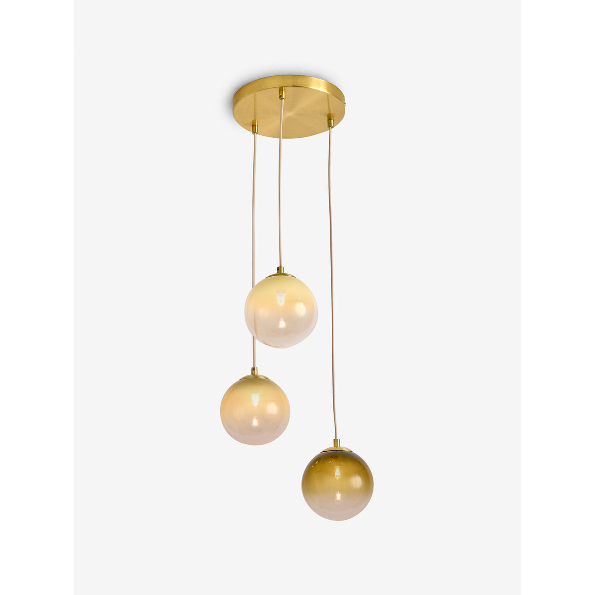 MADE.COM Globe 3 Light Ceiling Light - Brass & Green Ombre