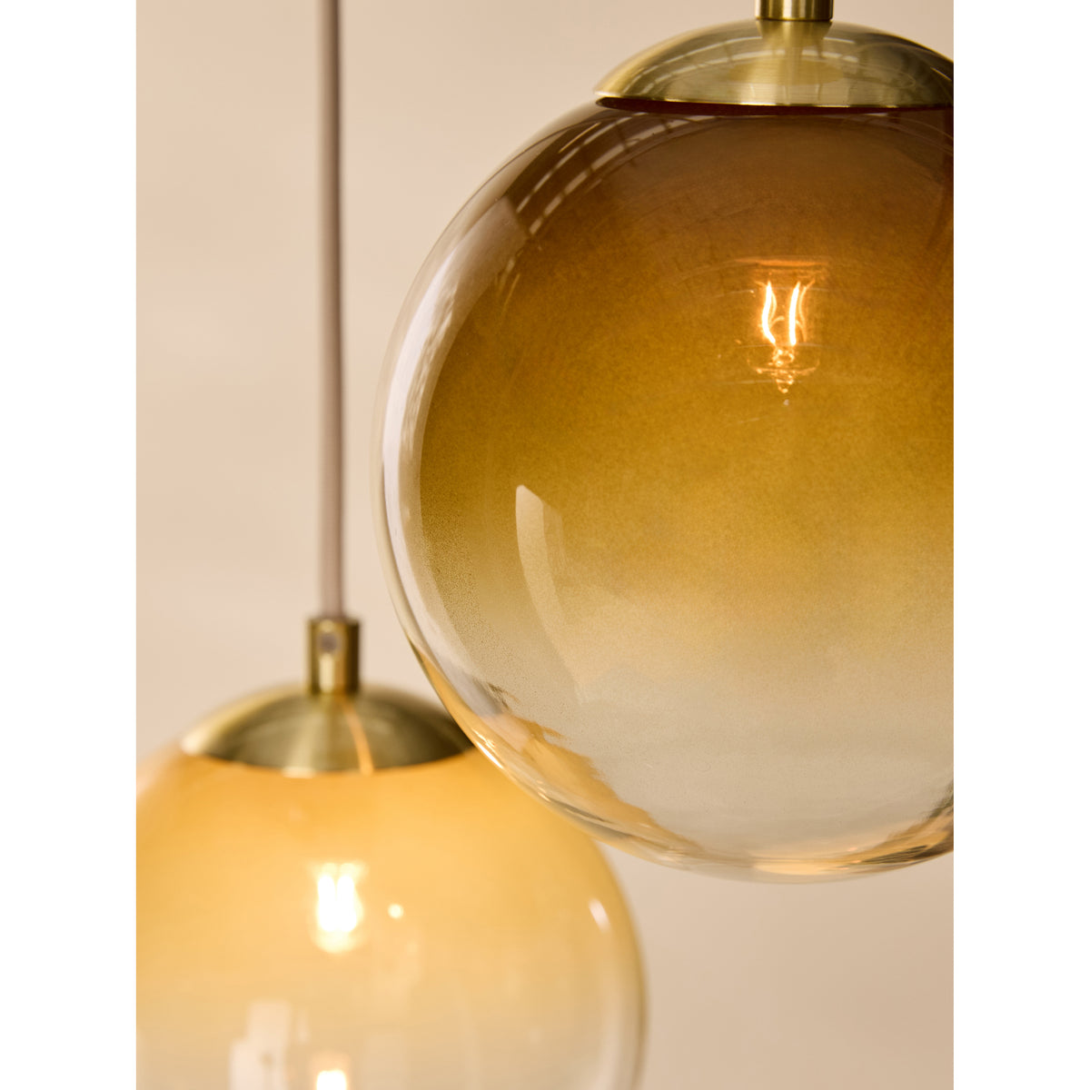 MADE.COM Globe 3 Light Ceiling Light - Brass & Green Ombre