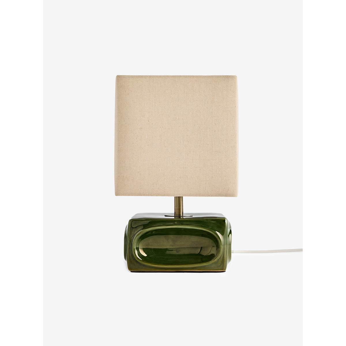 MADE.COM Nell Ceramic Table Lamp - Green & Ecru