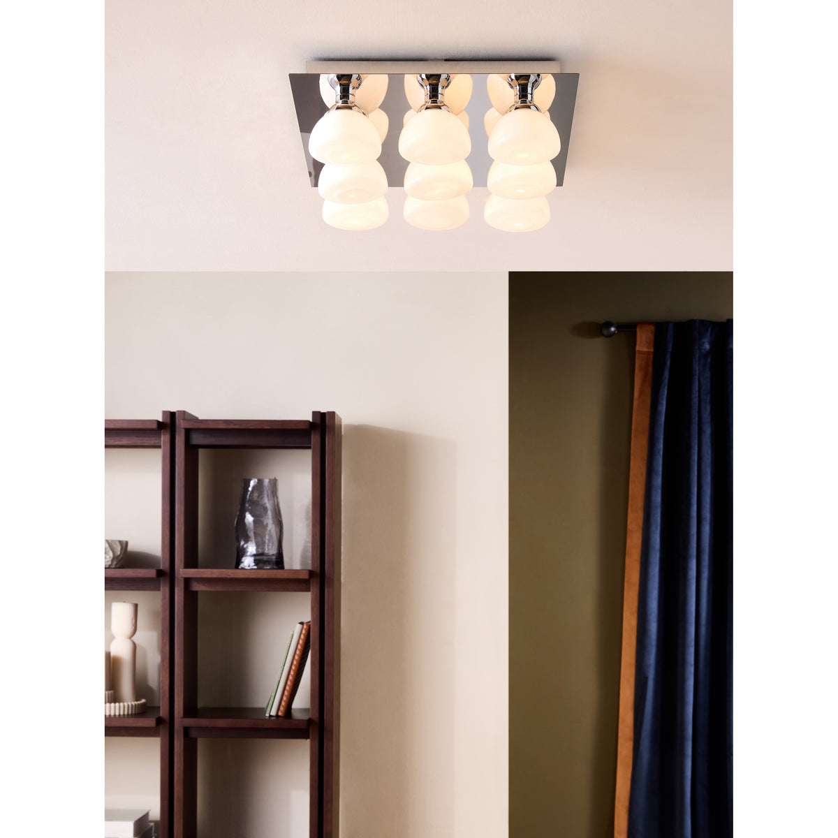 MADE.COM Monroe Flush Ceiling Light - Chrome