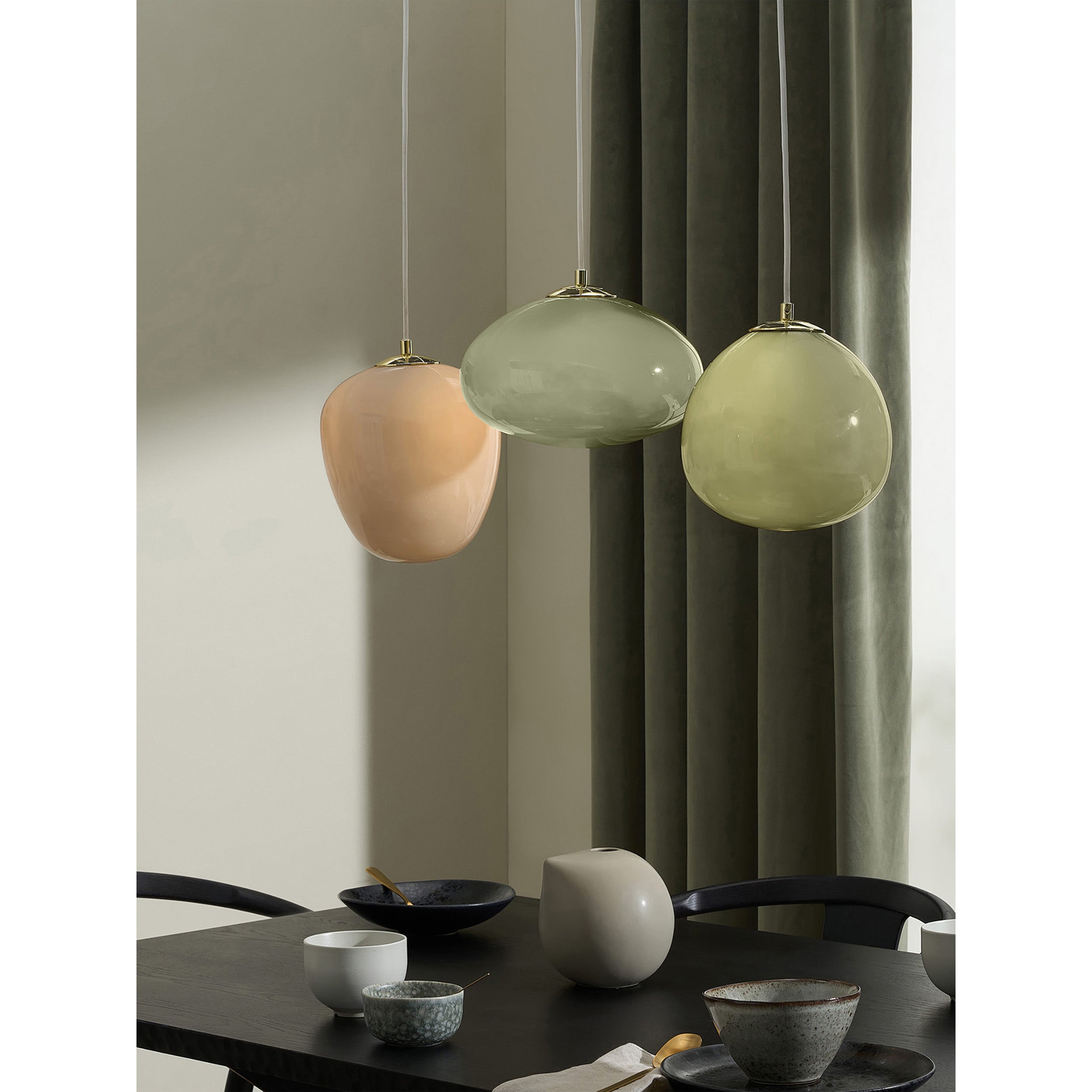 MADE.COM Adrianne Linear Pendant - Green