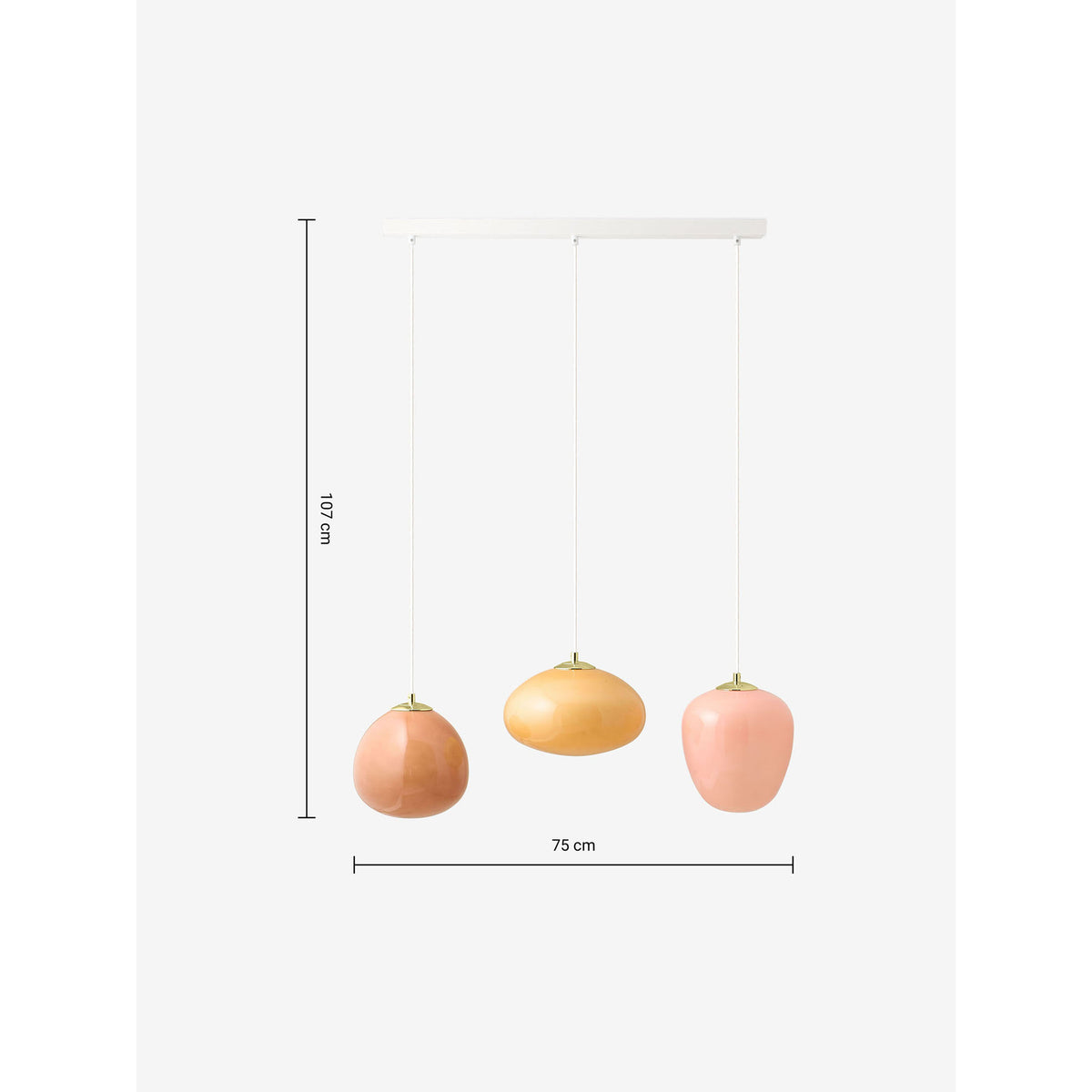 MADE.COM Adrianne Linear Pendant - Pink