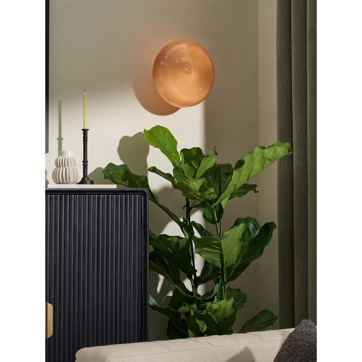 MADE.COM Adrianne Glass Wall Light - Pink