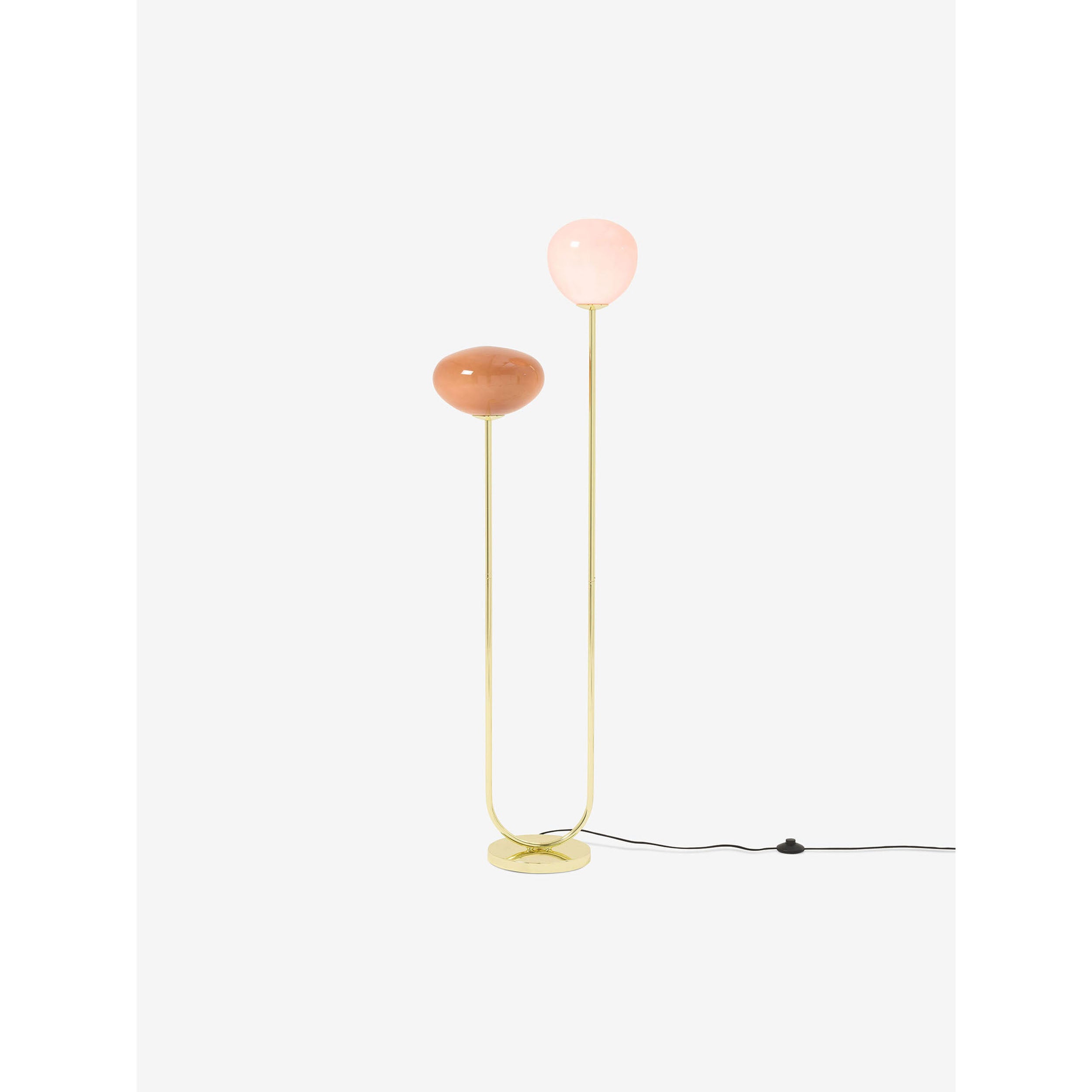 MADE.COM Adrianne Floor Lamp - Brass & Pink