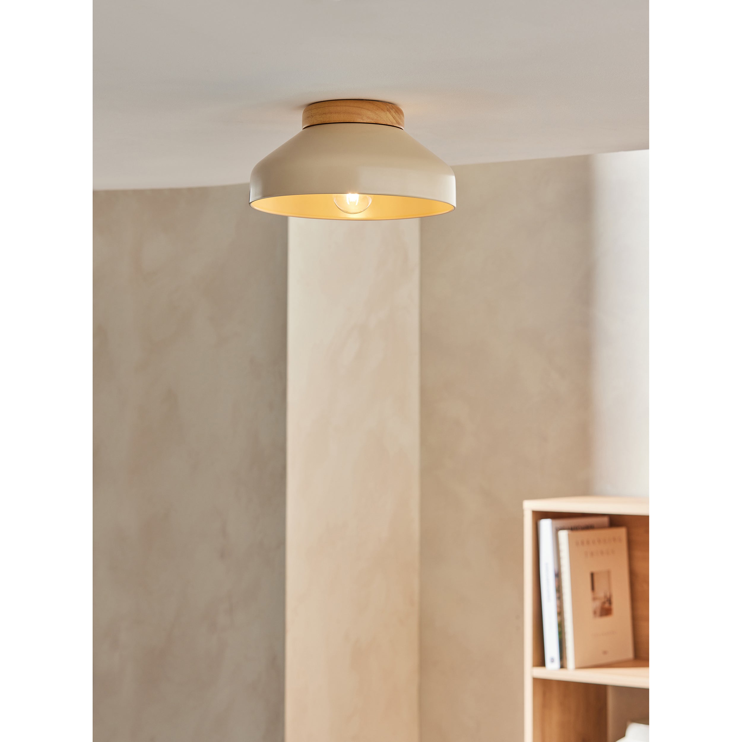 MADE.COM Albert Flush Ceiling Light - Cream