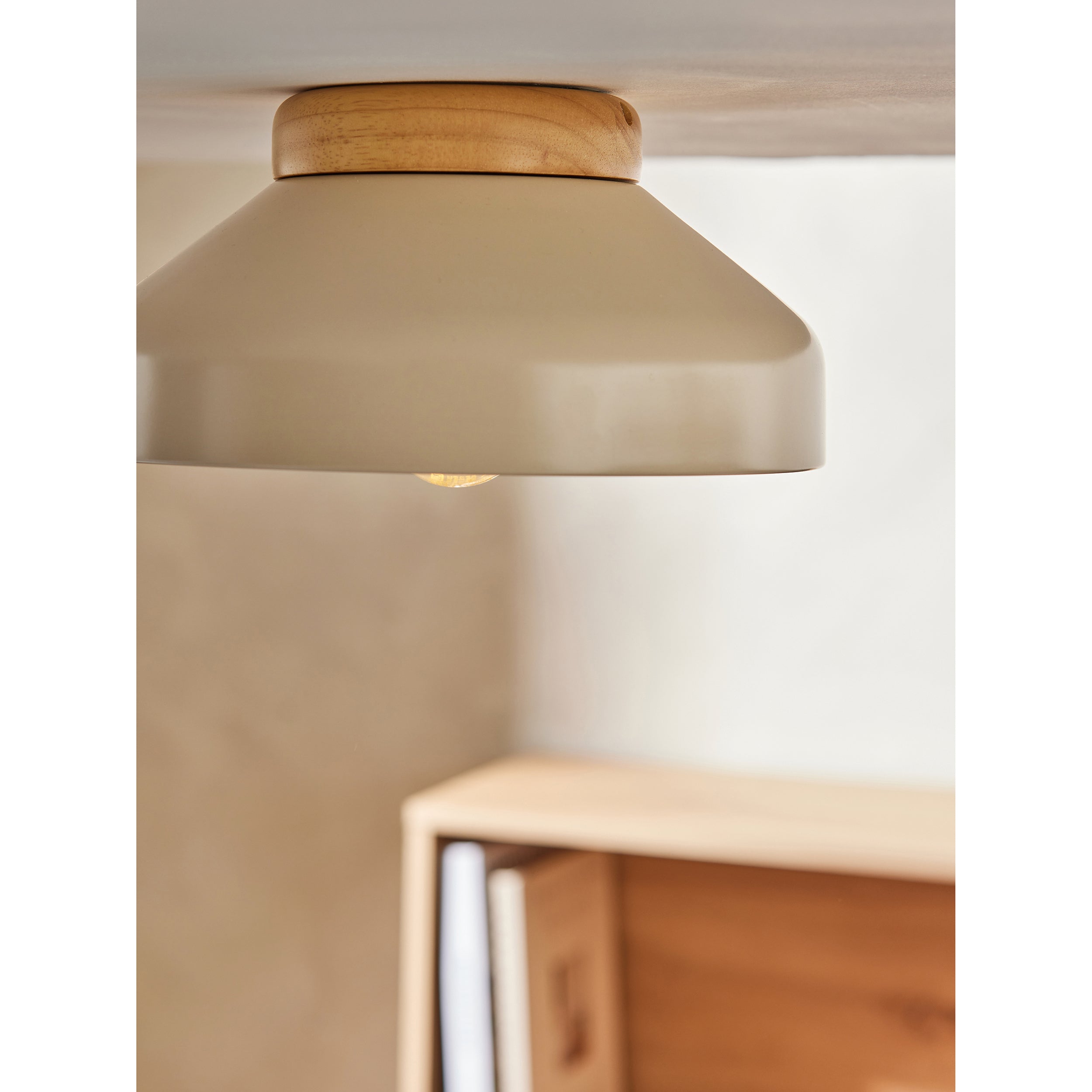 MADE.COM Albert Flush Ceiling Light - Cream