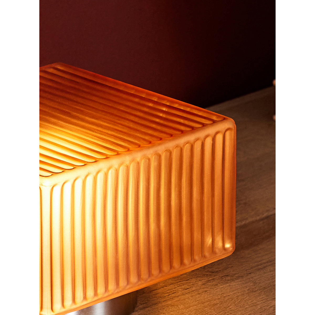 MADE.COM Alma Table Lamp - Amber Brown & Silver