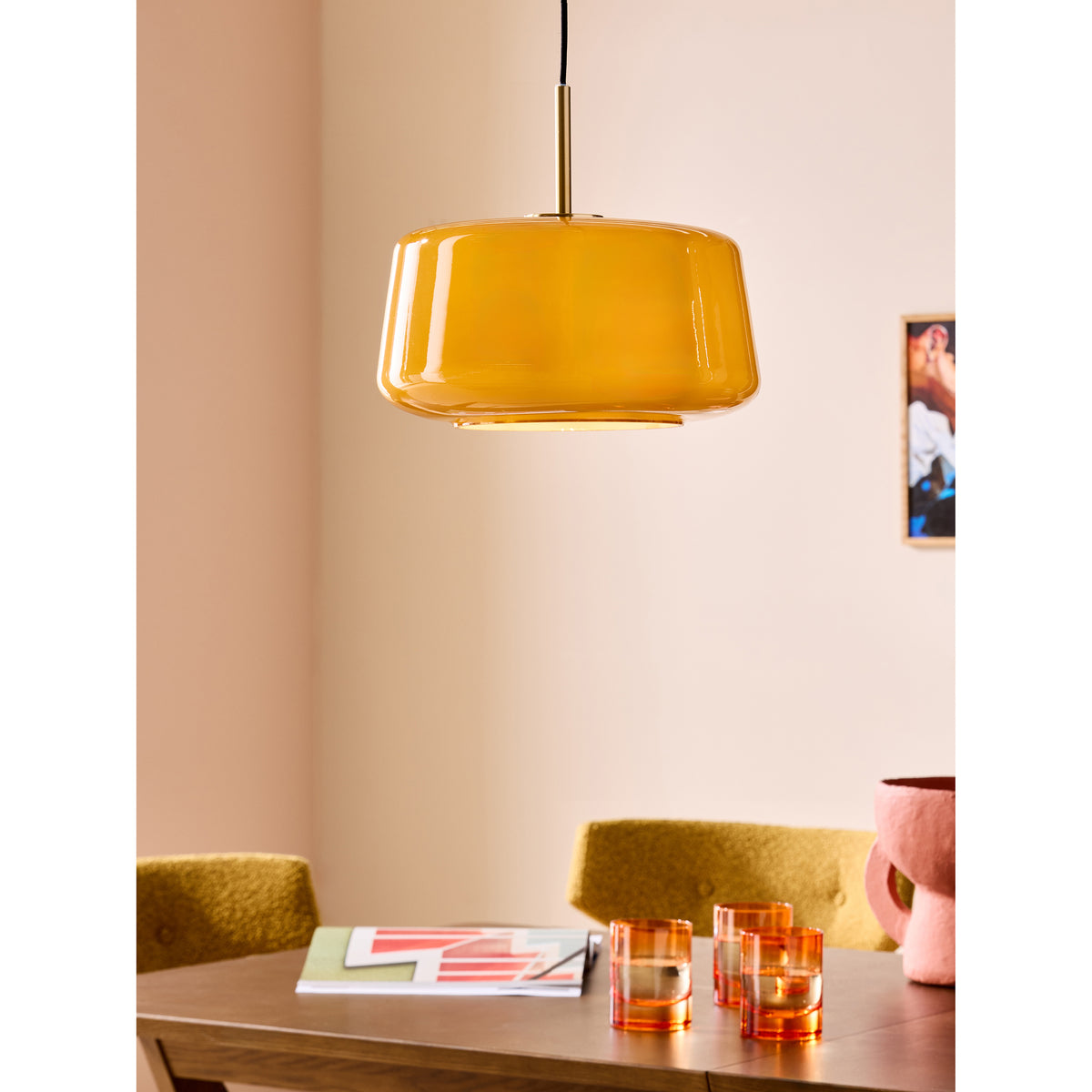 MADE.COM Camilo Pendant - Amber Orange