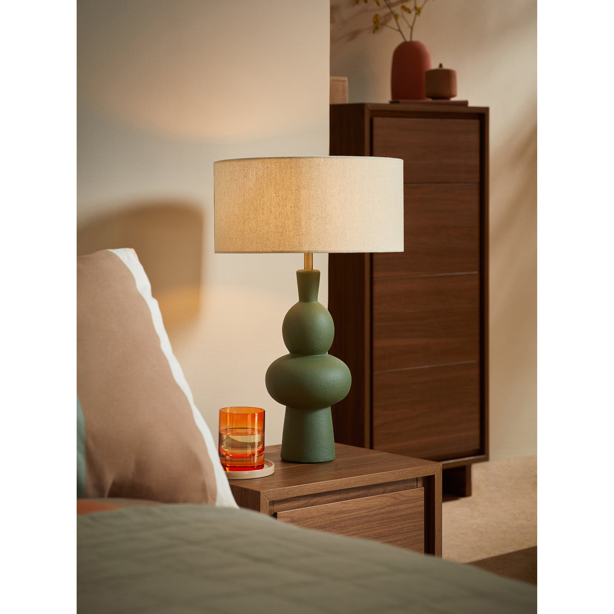 MADE.COM Freyja Ceramic Table Lamp - Green