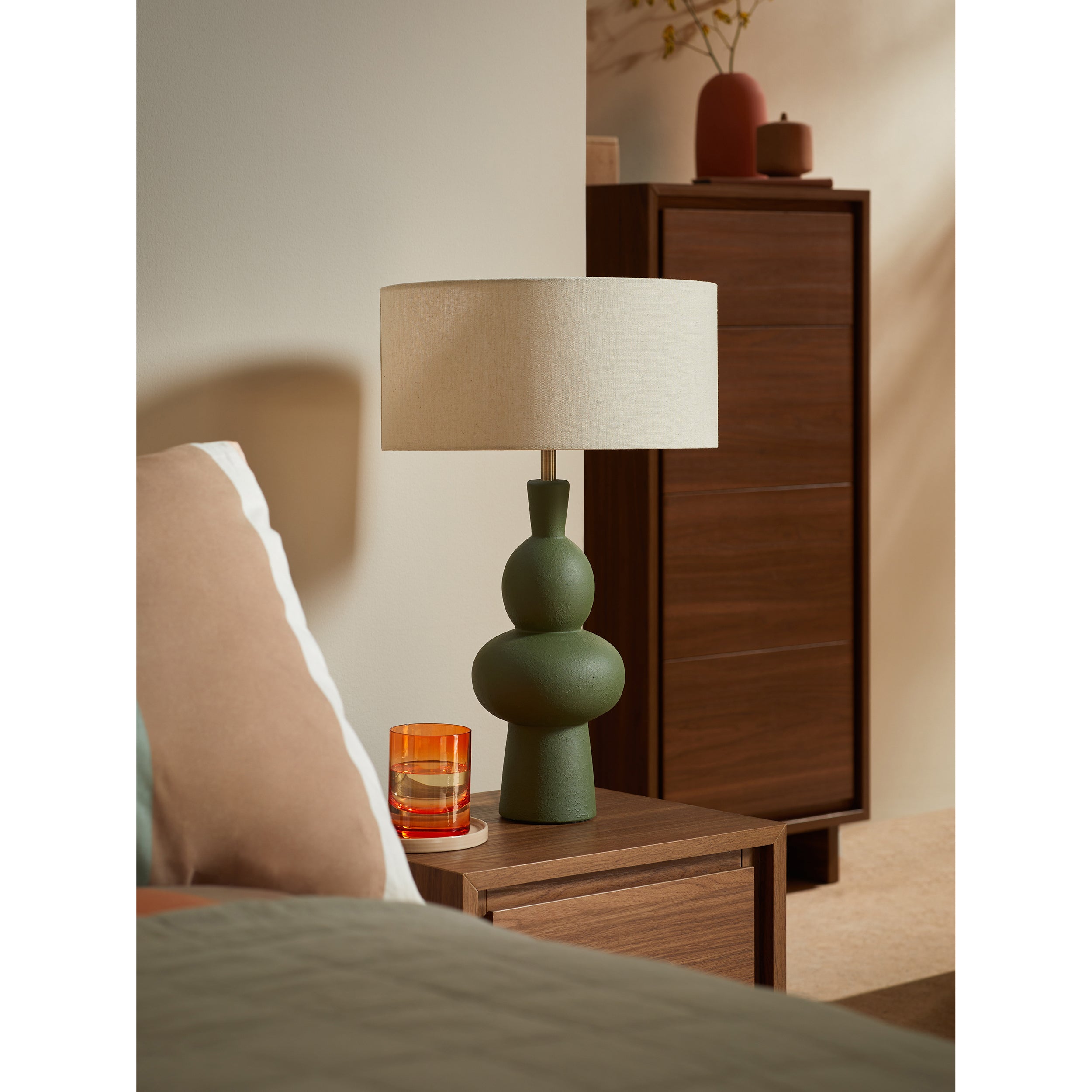MADE.COM Freyja Ceramic Table Lamp - Green