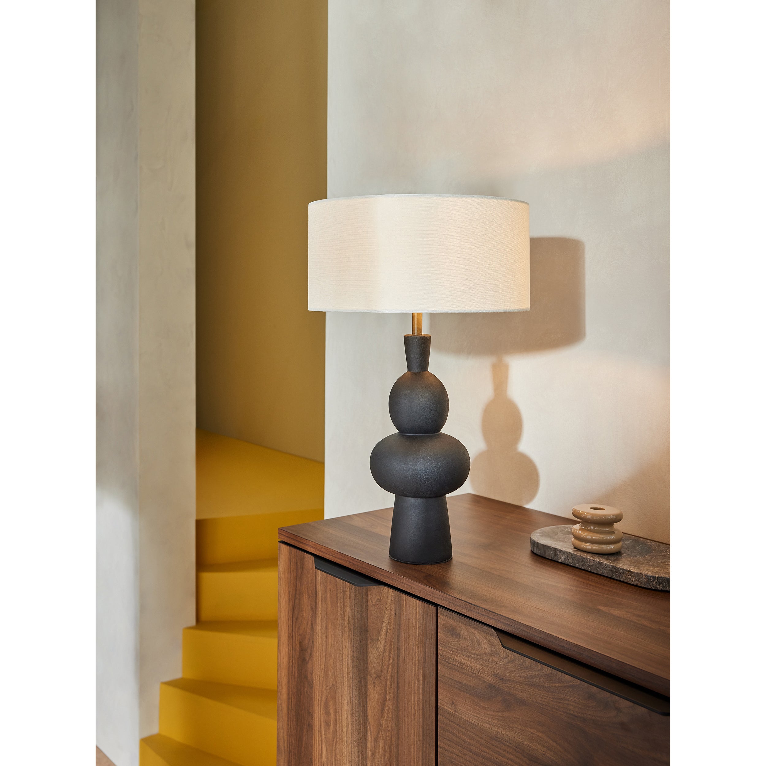 MADE.COM Freyja Ceramic Table Lamp - Black