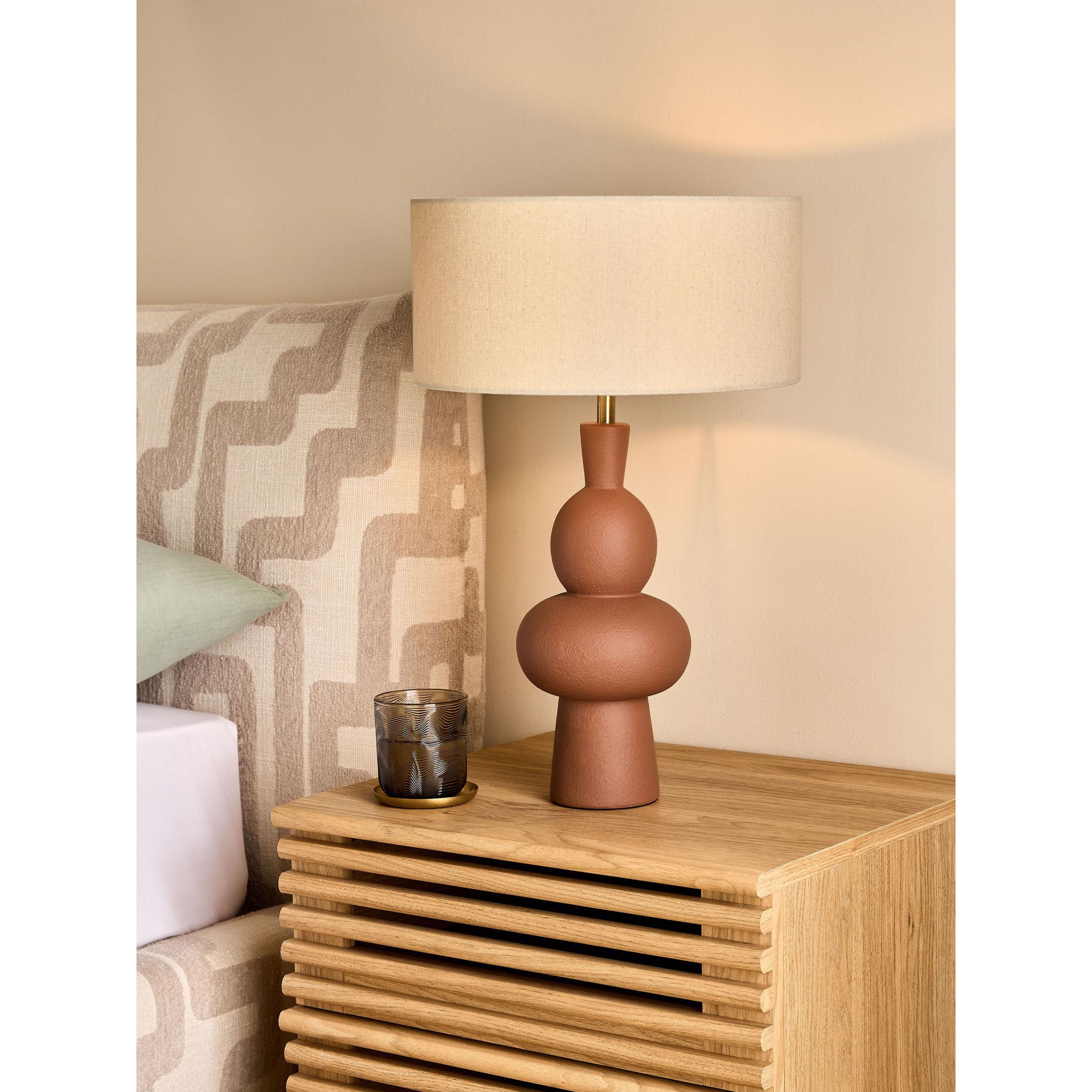 MADE.COM Freyja Ceramic Table Lamp - Brown