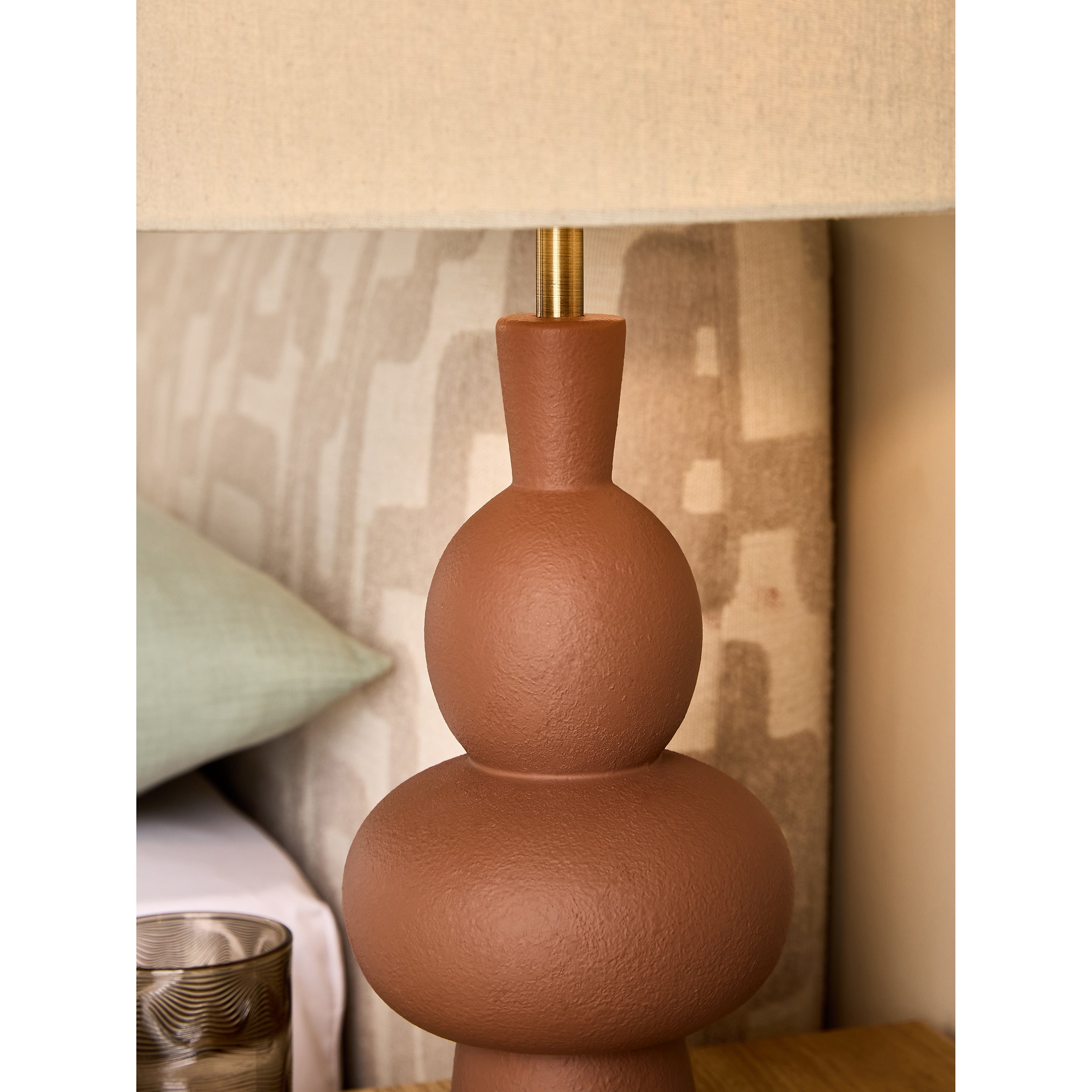 MADE.COM Freyja Ceramic Table Lamp - Brown