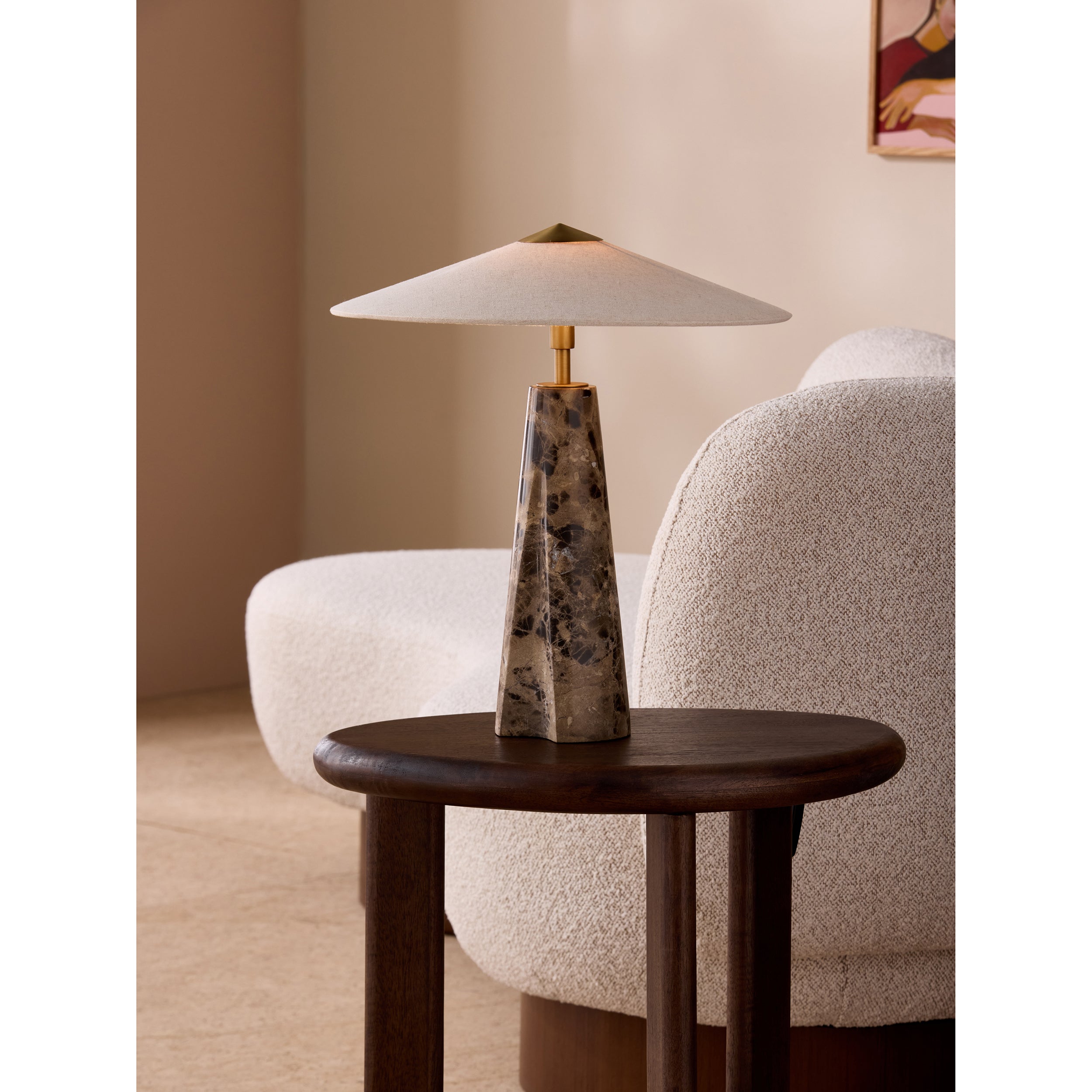 MADE.COM Heath Marble Table Lamp - Black & Brown