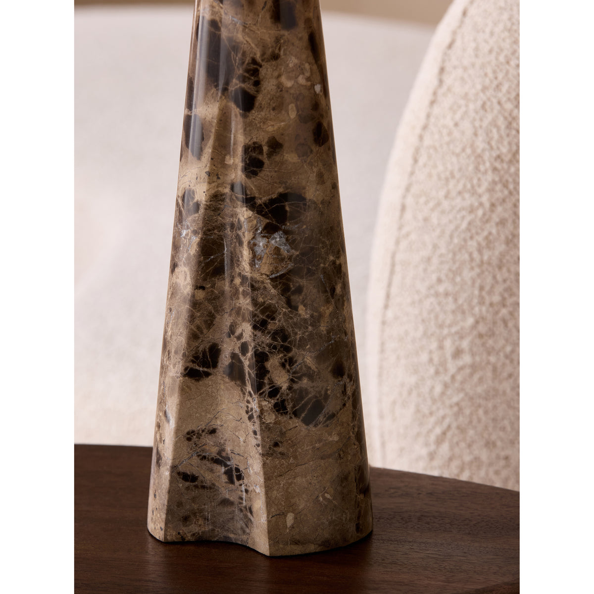 MADE.COM Heath Marble Table Lamp - Black & Brown