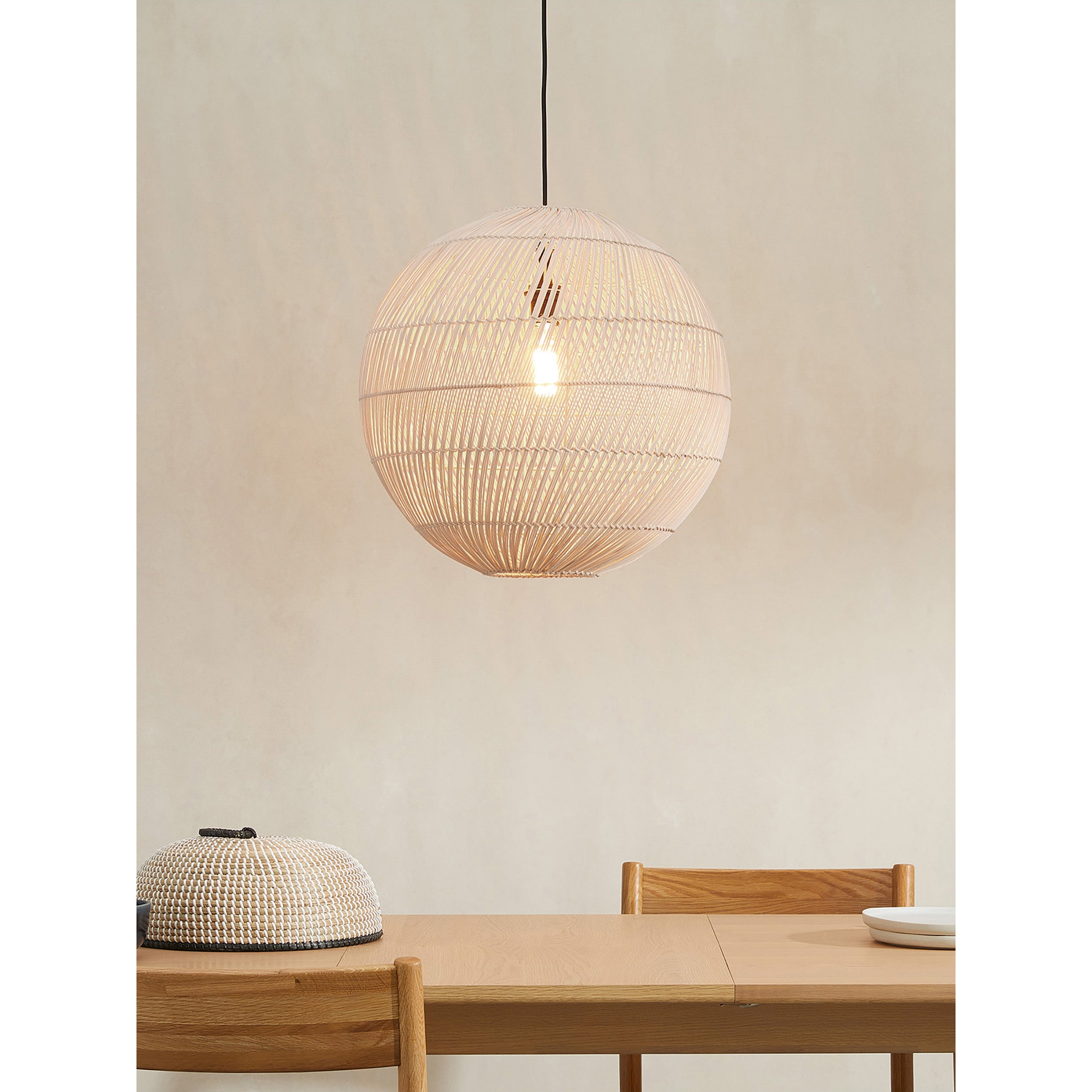 MADE.COM Java Round Lamp Shade - Natural Rattan